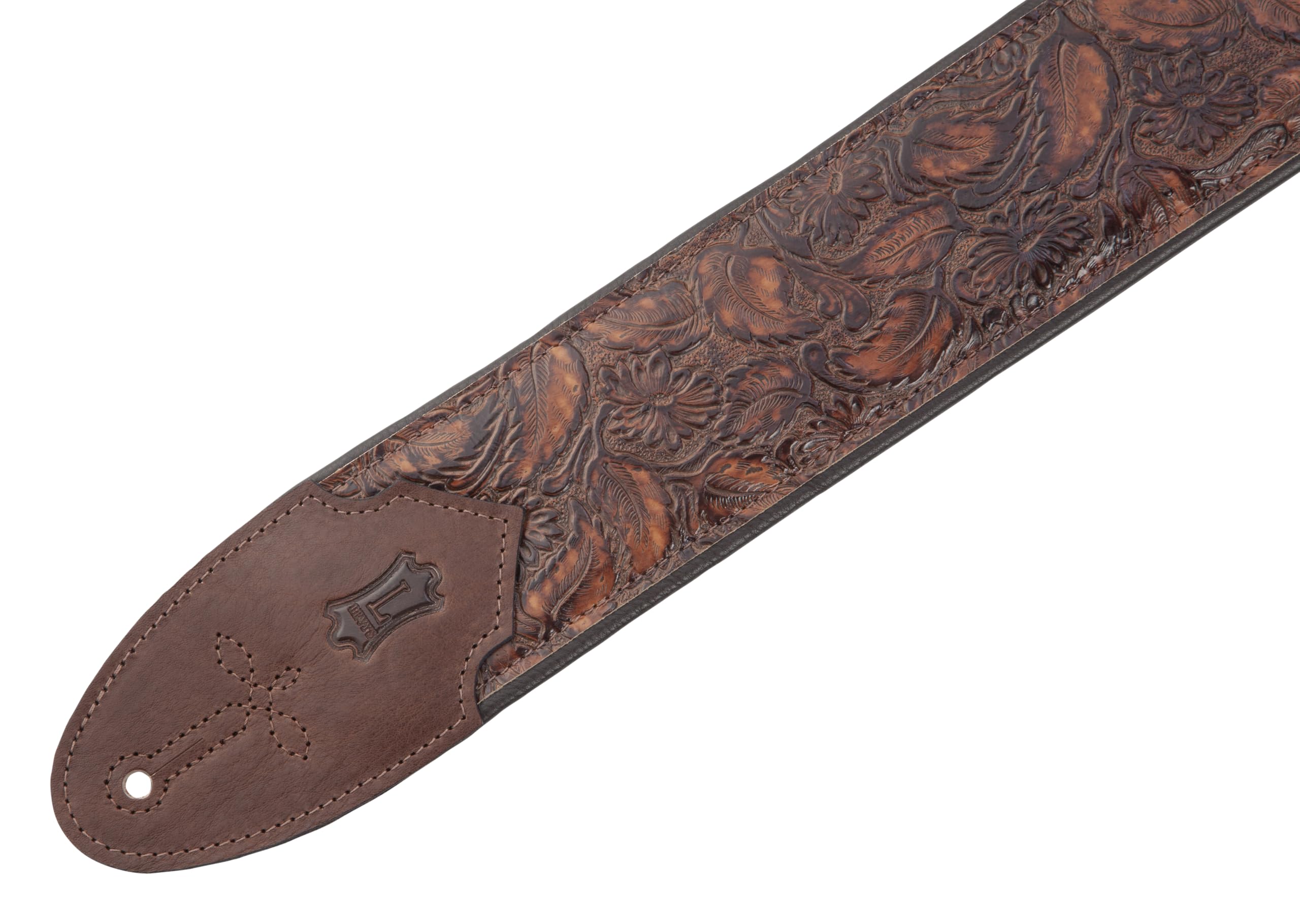 Levy's Leathers Sundance Series 3" Wide Embossed Leather Guitar Strap – Premium Geranium Whiskey Western Pattern, Wide & Comfortable Support (M4WP-006) Geramium Whiskey - Image 7