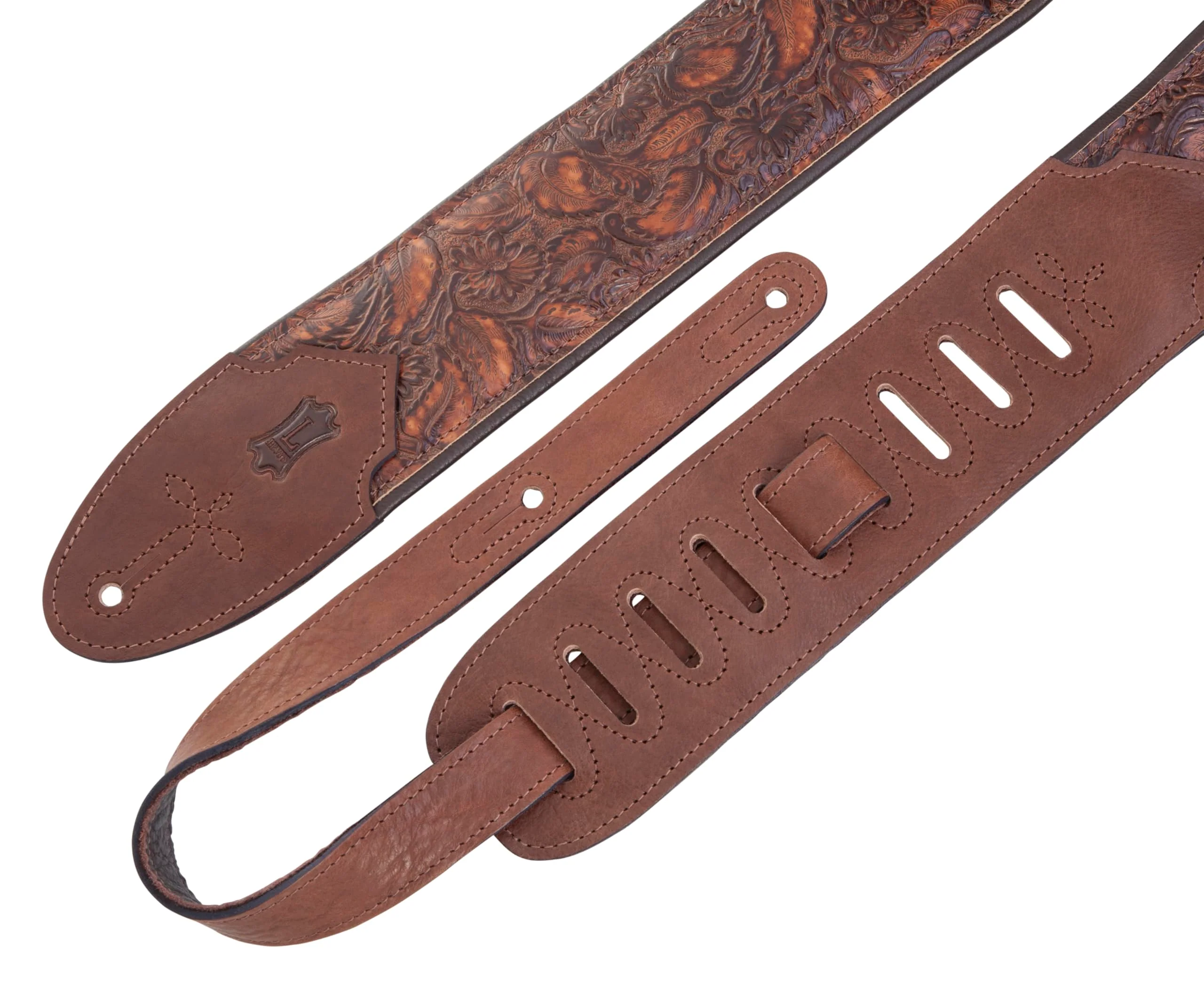 Levy's Leathers Sundance Series 3" Wide Embossed Leather Guitar Strap – Premium Geranium Whiskey Western Pattern, Wide & Comfortable Support (M4WP-006) Geramium Whiskey - Image 8