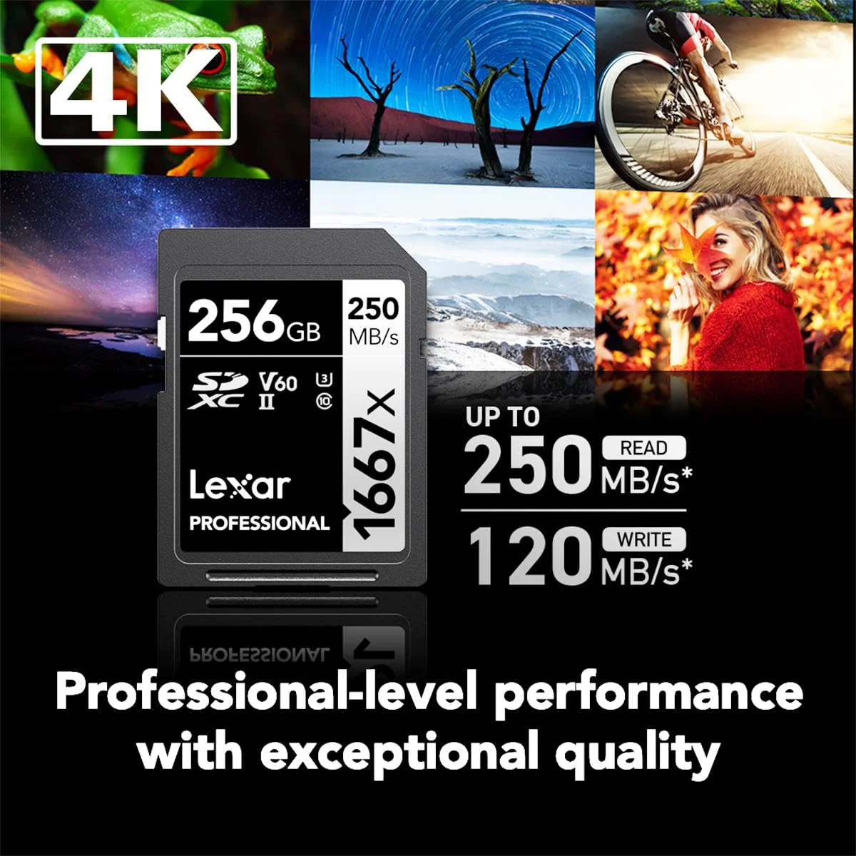 Lexar 256GB Professional 1667x SDXC Memory Card, UHS-II, C10, U3, V60, Full-HD & 4K Video, Up To 250MB/s Read, for Professional Photographer, Videographer, Enthusiast (LSD256CBNA1667) Single - Image 3