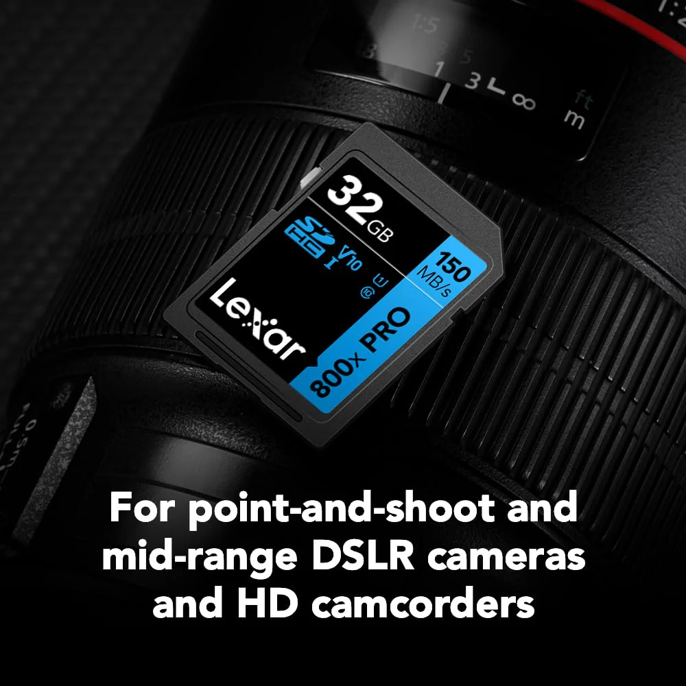 Lexar 32GB (3-Pack) High-Performance 800x PRO SDHC UHS-I Memory Card, C10, U1, V10, 4K UHD Video, Up to 150MB/s Read, for Point-and-Shoot & Mid-Range DSLR Cameras, HD Camcorders (LSD0800P032G-B3NNU) 3-Pack - Image 4