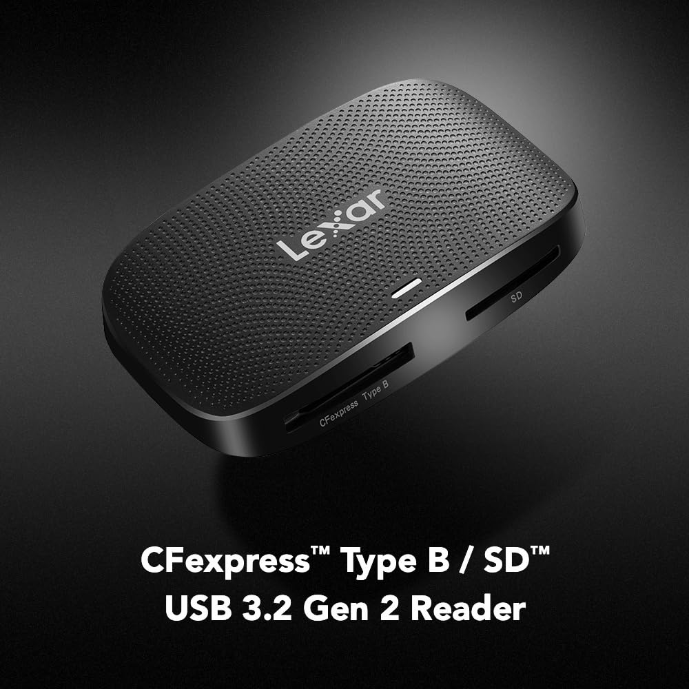 Lexar Professional CFexpress Type B/SD USB 3.2 Gen 2 Reader, Transfer Speeds Up to 10Gbps, Designed for CFexpress Type B and SD Cards (LRW520U-RNBNG) CFexpress Type B / SD USB 3.2 Reader - Image 2