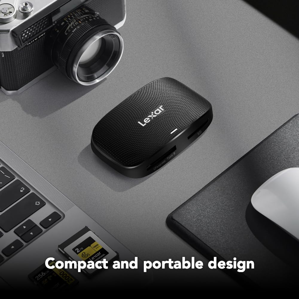 Lexar Professional CFexpress Type B/SD USB 3.2 Gen 2 Reader, Transfer Speeds Up to 10Gbps, Designed for CFexpress Type B and SD Cards (LRW520U-RNBNG) CFexpress Type B / SD USB 3.2 Reader - Image 7