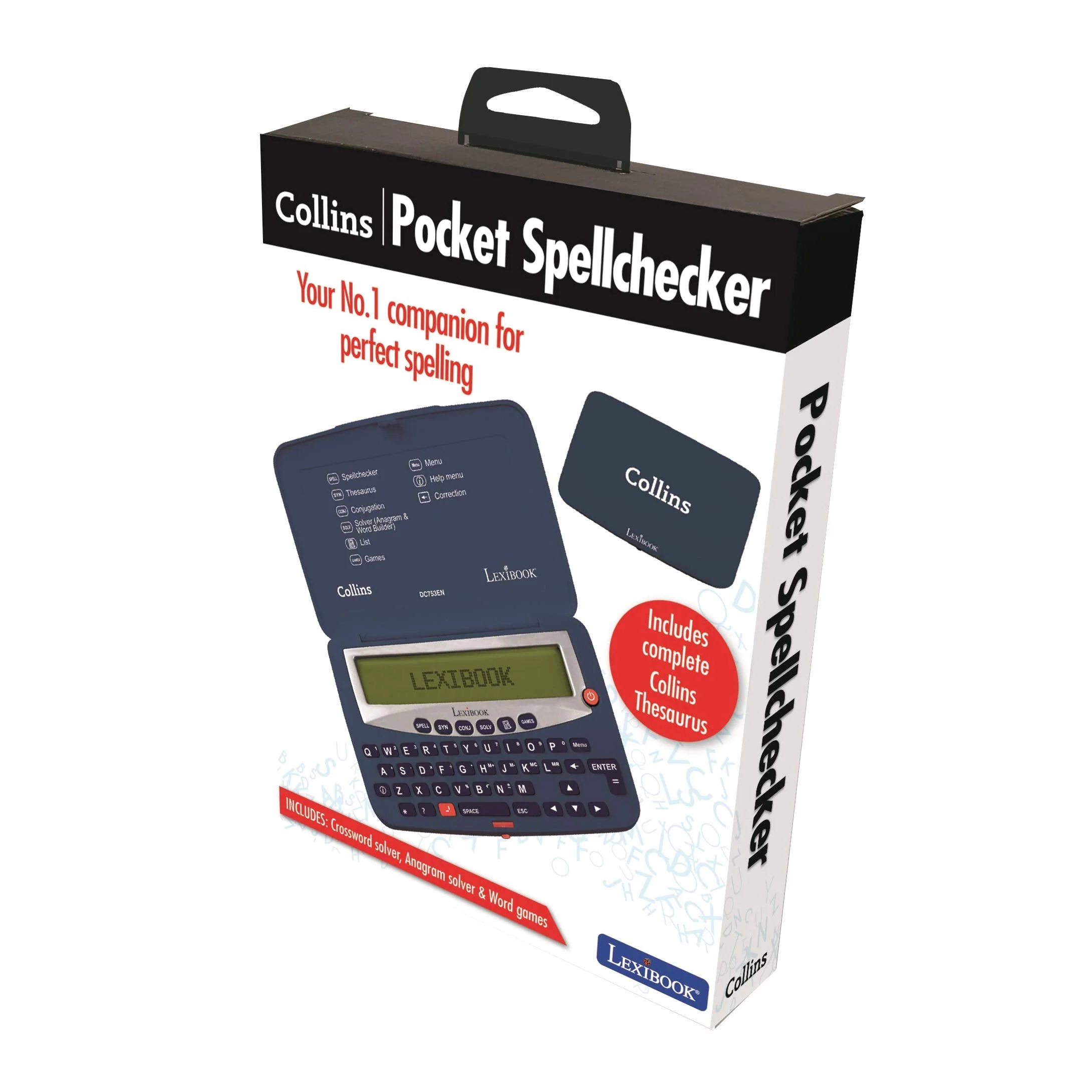 Lexibook - Collins English Dictionary, 13th Edition - Electronic Pocket Spellchecker, Thesaurus, Crossword Solver, Conjugation, Anagram Solver, Words Games, with Battery, Blue/White, DC753EN - Image 6