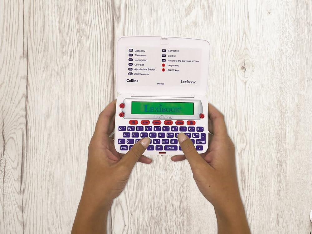 LEXiBOOK - The Collins English Dictionary, 13th Edition - Electronic Dictionary, Definitions, Thesaurus, Conjugation, Phonetic Spellchecker, Crossword Solver, with Battery, Blue/White, D850EN - Image 6