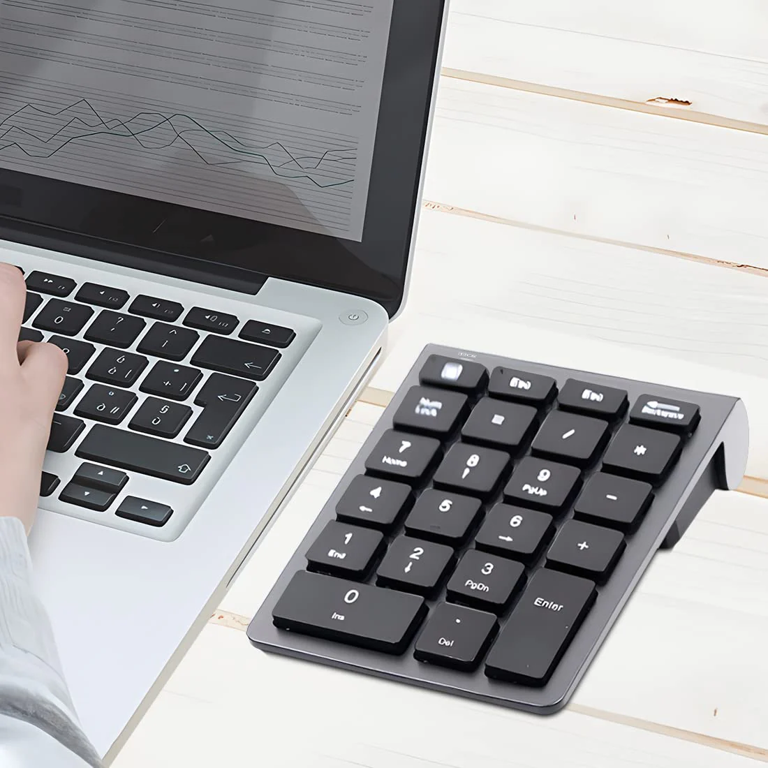 LIANGSTAR Number Pad, Wireless Numeric Keypad 22 Keys Portable Keyboard Extensions with 2.4GHz USB Receiver for 10 Key Financial Accounting Data Entry, Surface Pro, Laptop, Desktop, PC, Notebook - Image 7