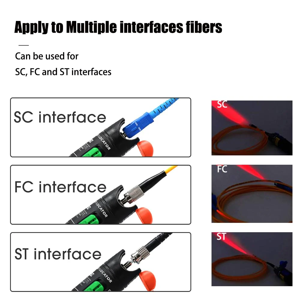 LIAYTRSS Visual Fault Finder 30mW 30km FTTH Fiber Optic Tester Fiber Optic Pen with 2.5mm Standard Interface for Fiber Interface SC/FC/ST (Pack of 1) 1PCS - Image 3