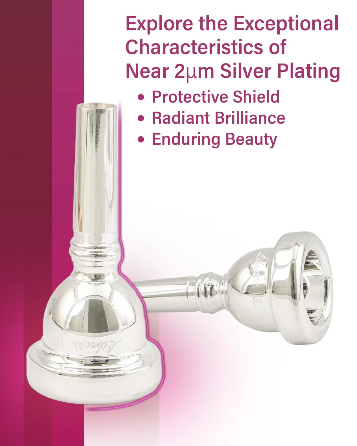 Libretto 12C Trombone Mouthpiece, 2μm Silver Plated Mouthpiece w/Vacuum Packing, Small Shank Compatible with Alto Trombone & Baritone, Designed for Beginner, Student, Jazz Player - Image 3