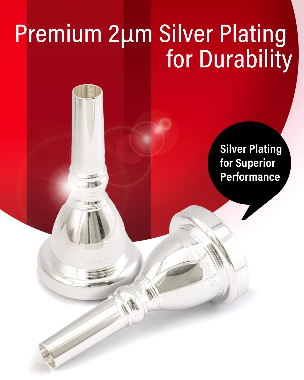 Libretto 24AW Tuba Mouthpiece, 2μm Silver Plated Tuba Mouthpiece w/Vacuum Packing, Designed for Beginners, Students, Intermediate Players - Image 2