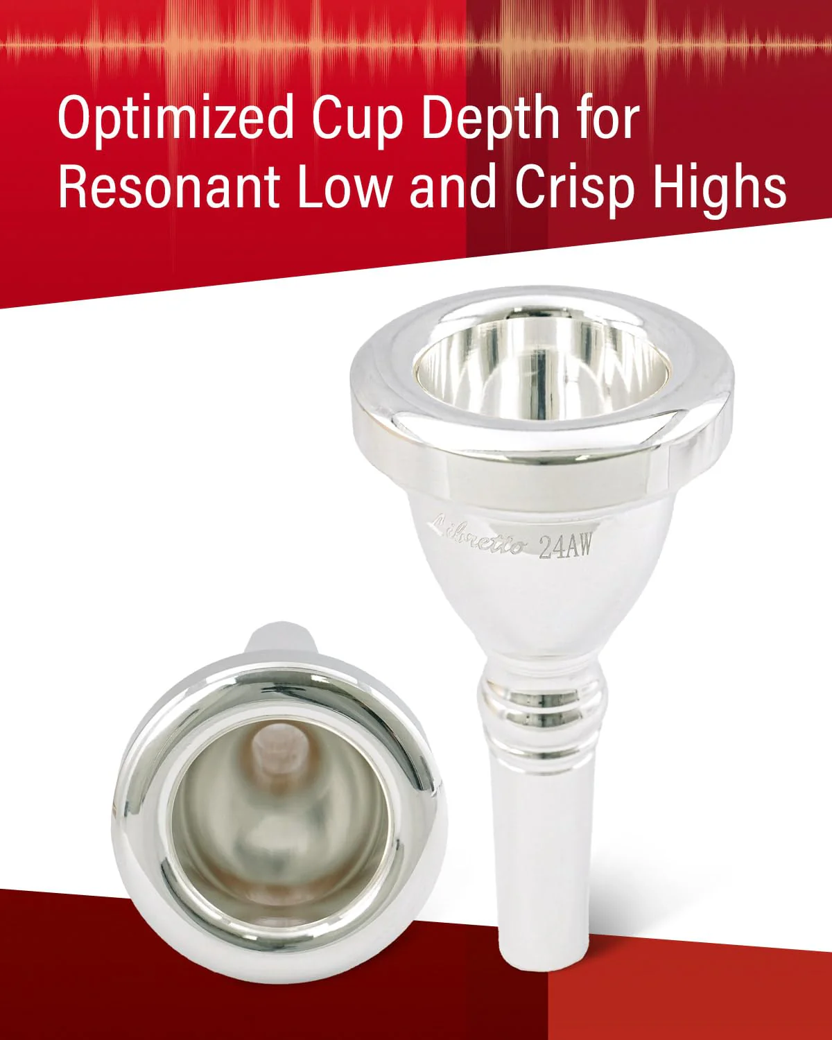 Libretto 24AW Tuba Mouthpiece, 2μm Silver Plated Tuba Mouthpiece w/Vacuum Packing, Designed for Beginners, Students, Intermediate Players - Image 3