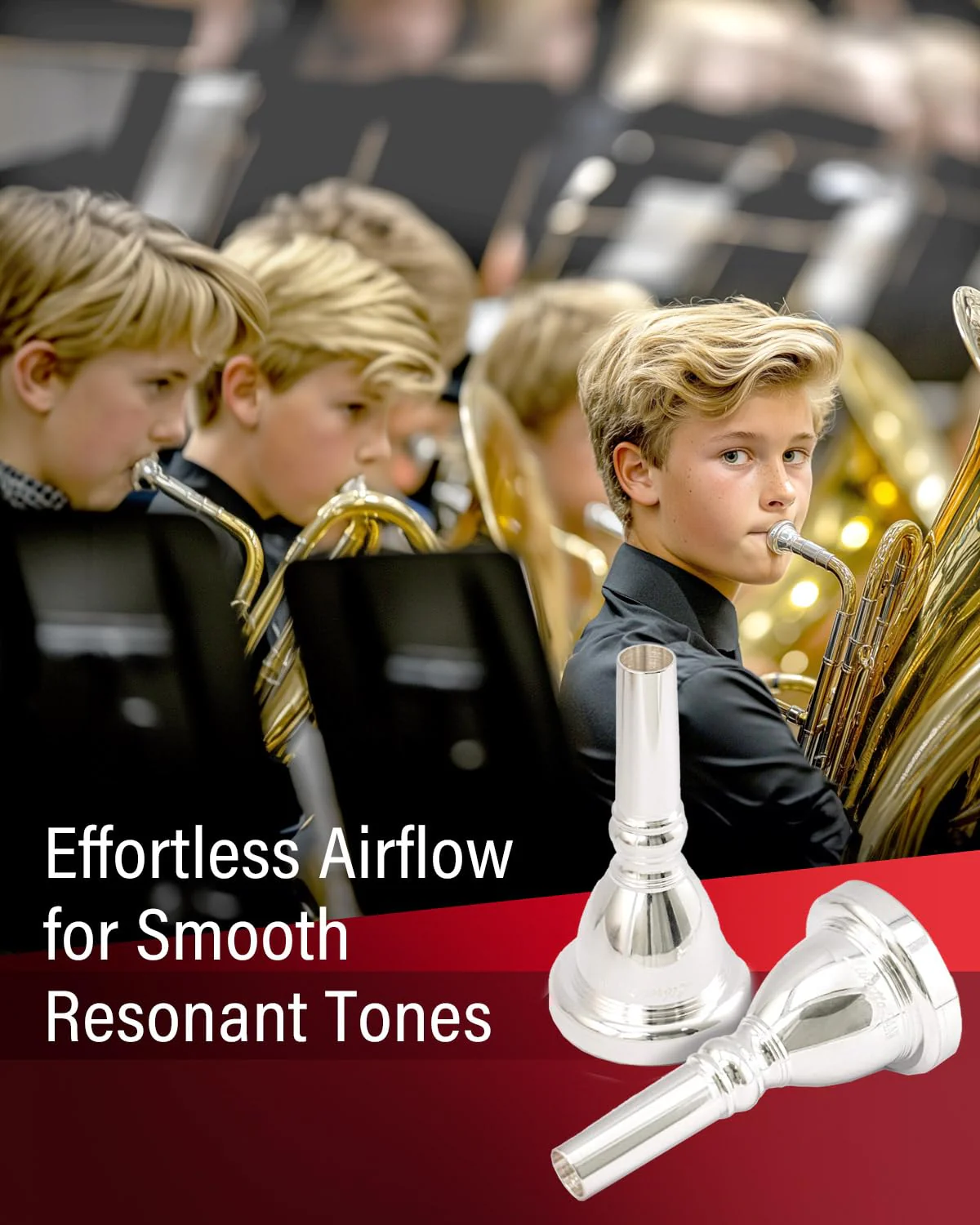Libretto 24AW Tuba Mouthpiece, 2μm Silver Plated Tuba Mouthpiece w/Vacuum Packing, Designed for Beginners, Students, Intermediate Players - Image 5