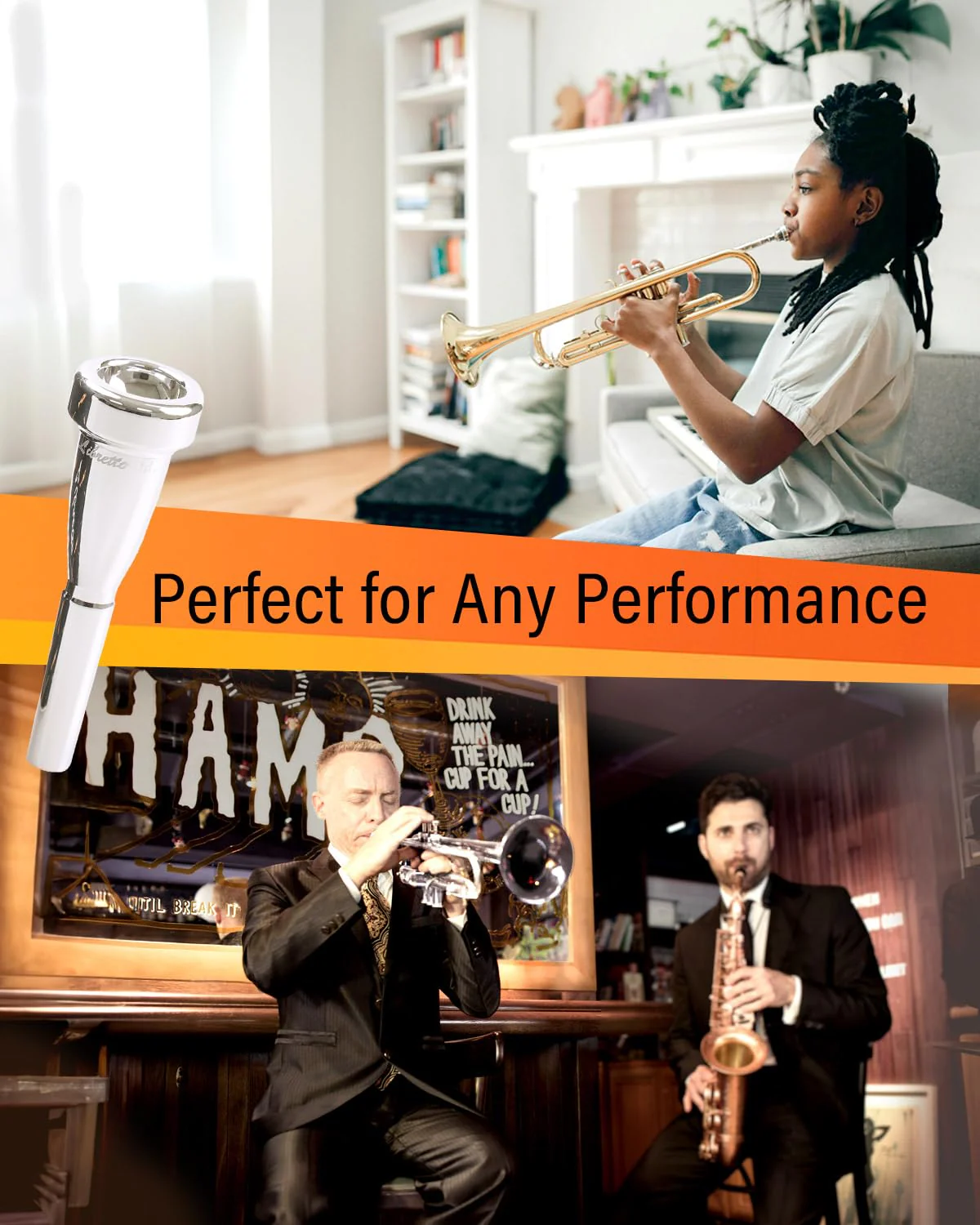 Libretto 3C Bullet Shape Trumpet Mouthpiece, Silver Plated, Compatible with C and B♭ Trumpets, Designed for Advanced Players - Image 5