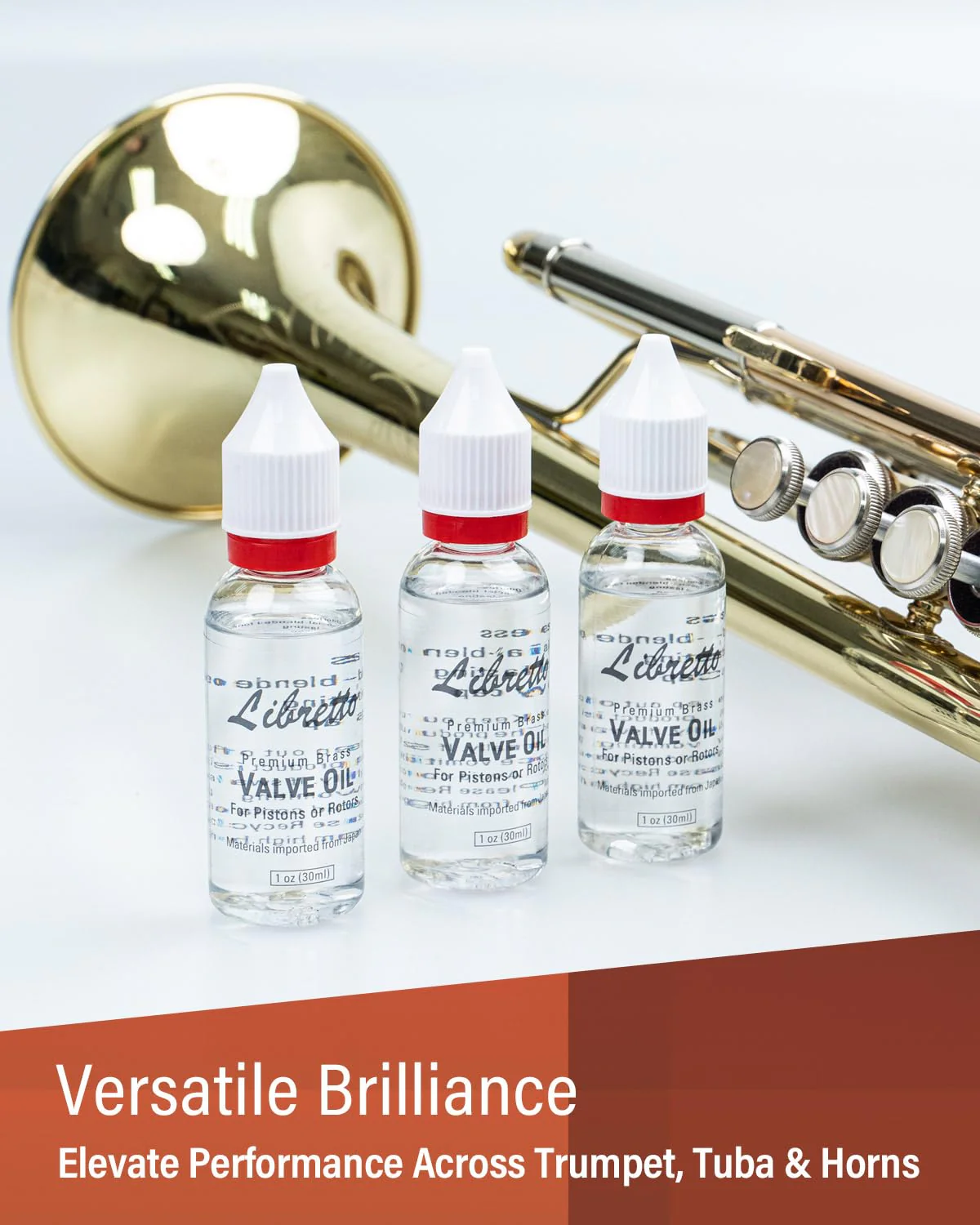 Libretto Brass Valve Oil, Set of 3, Safety Cap, Premium Lubricant, Long-Lasting, Smooth, Odorless, Special-Blended Synthetic Formula, 1 oz (30ml) Valve Oil (3 pack) - Image 5
