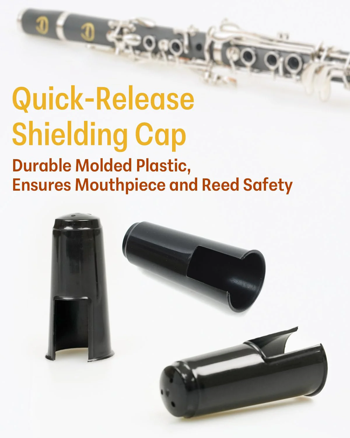 Libretto Clarinet Mouthpiece Kit, Giftable Standard Mouthpiece Set: ABS Mouthpiece, Plastic Cap, Silver Lacquered Ligature. Finely Designed for Beginner and Student. - Image 4
