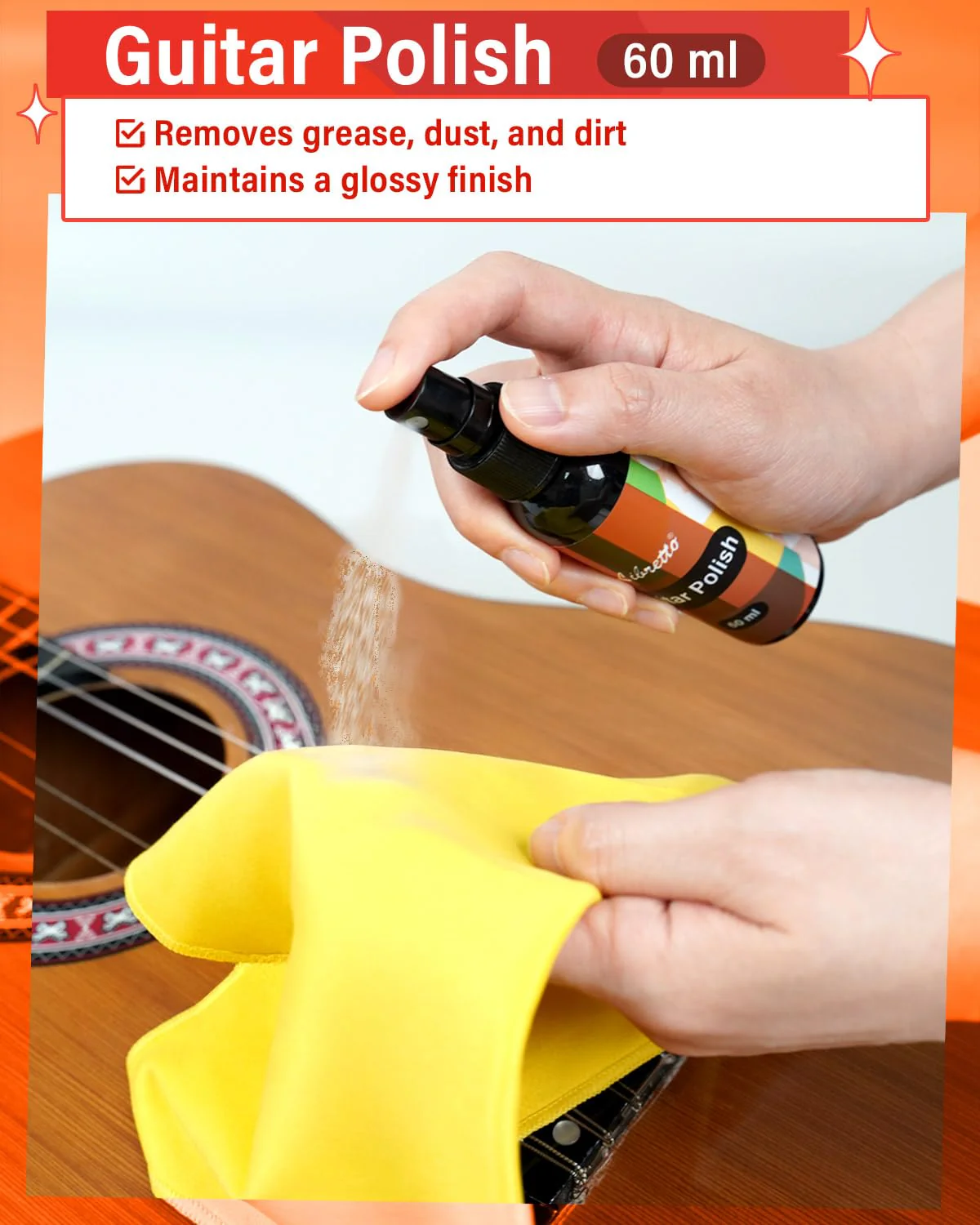 Libretto Guitar Cleaning Kit, 2 Pack Guitar Maintenance Set with Polish, Fretboard Oil and 2 Microfiber Cloths, All in One Care for Acoustic and Electric Guitars 2-Pack - Image 3