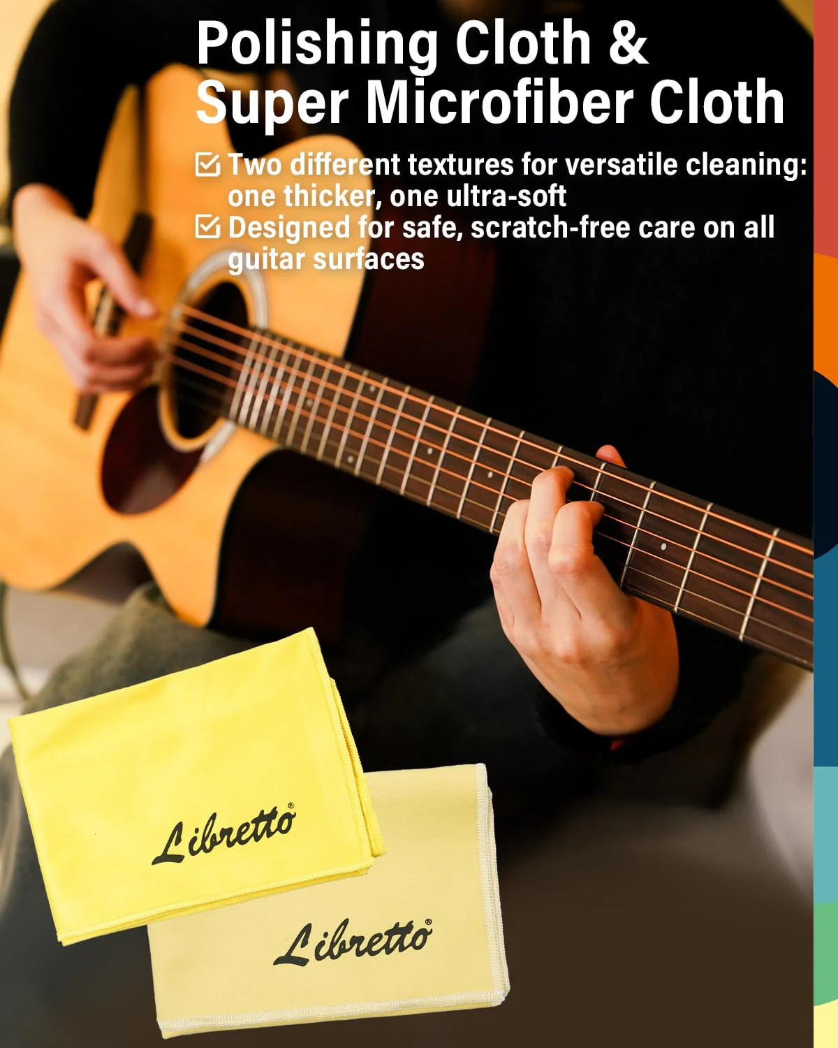 Libretto Guitar Cleaning Kit, 2 Pack Guitar Maintenance Set with Polish, Fretboard Oil and 2 Microfiber Cloths, All in One Care for Acoustic and Electric Guitars 2-Pack - Image 5