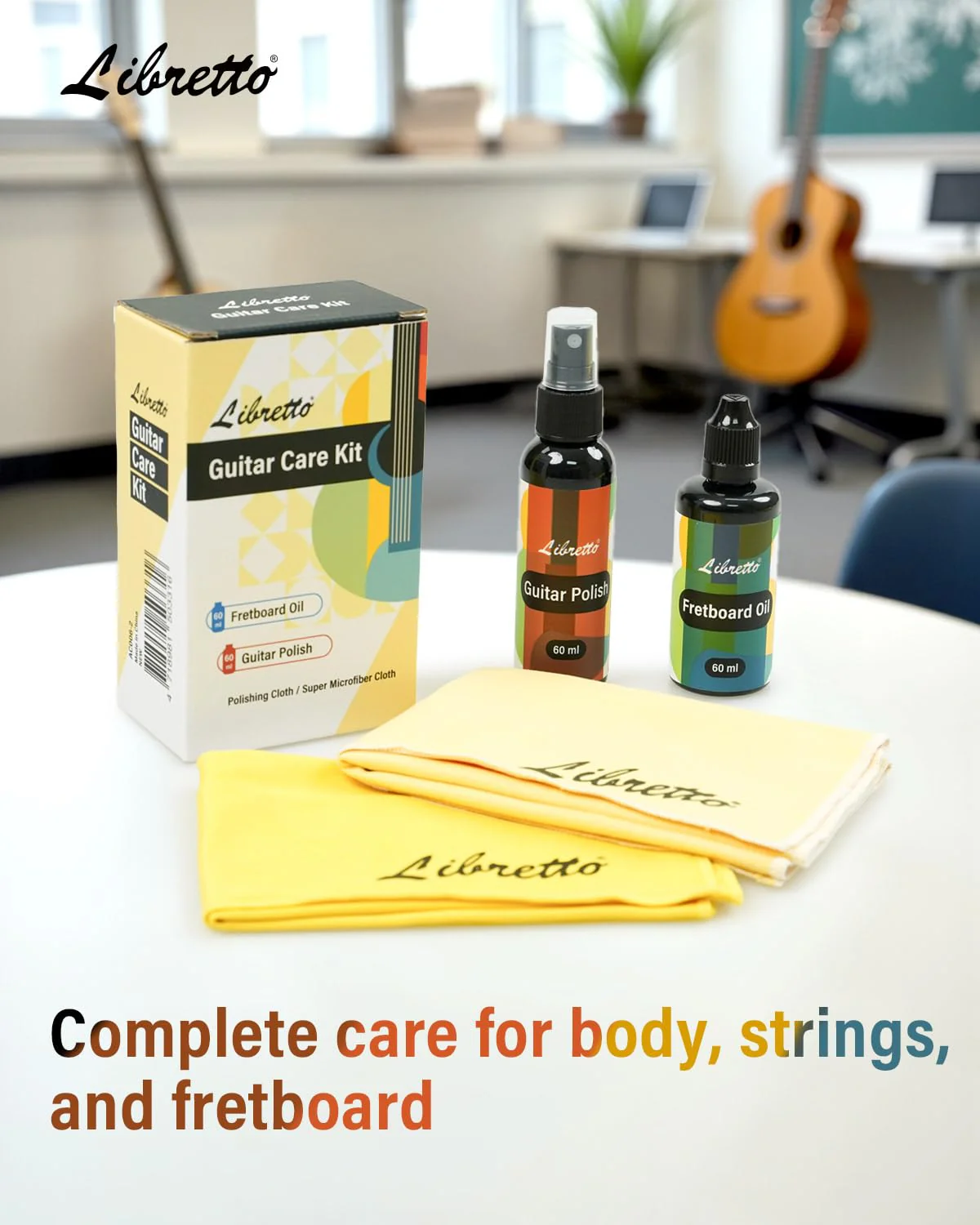 Libretto Guitar Cleaning Kit, 2 Pack Guitar Maintenance Set with Polish, Fretboard Oil and 2 Microfiber Cloths, All in One Care for Acoustic and Electric Guitars 2-Pack - Image 6
