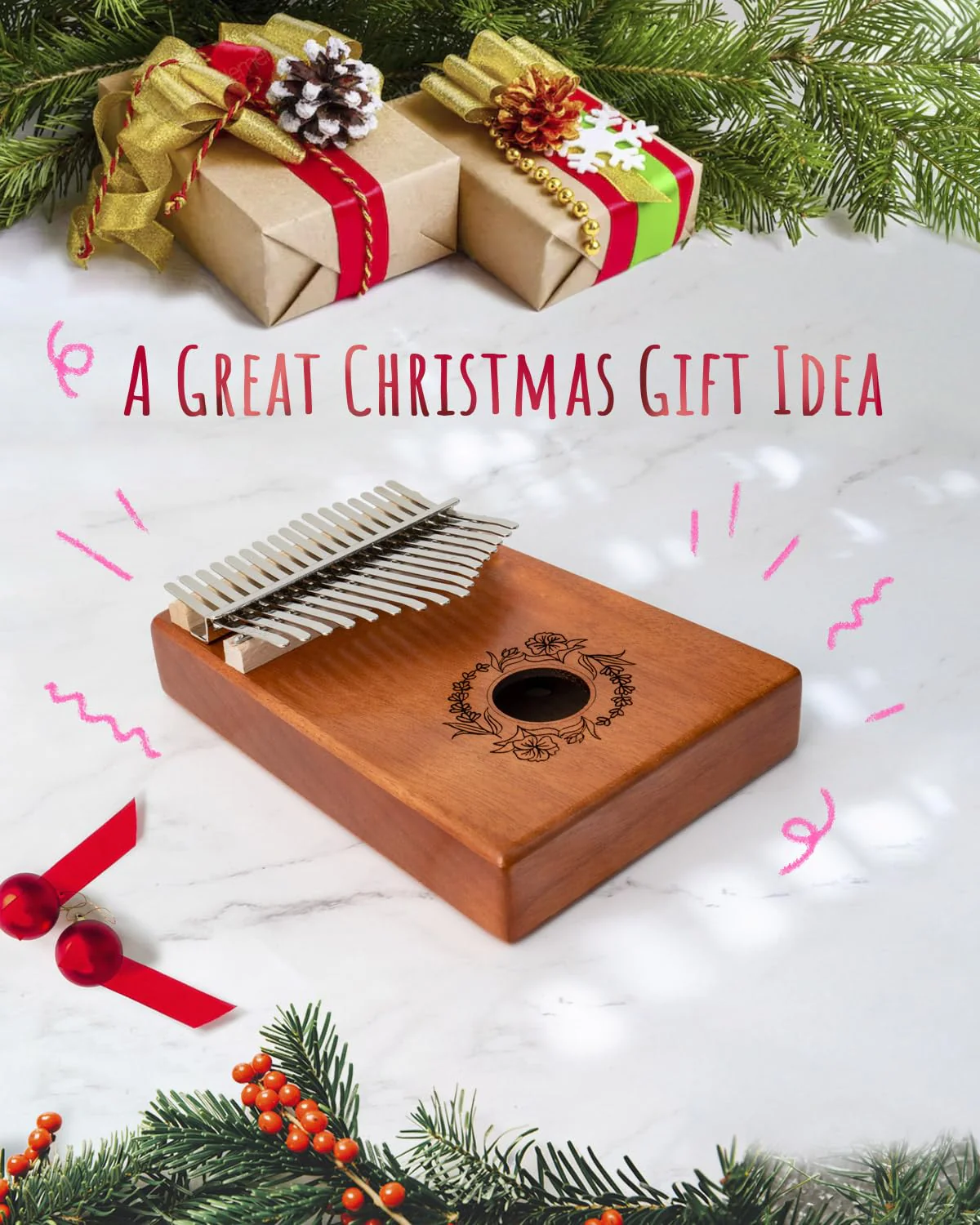 Libretto Kalimba Solid Wood Thumb Piano 17 Keys, Portable Mbira Finger Piano with Tune Hammer, Flannel Bag, Manual, Cleaning Cloth, Finger Covers, and Stickers, Great Gift for Kids and Adult Beginners - Image 6