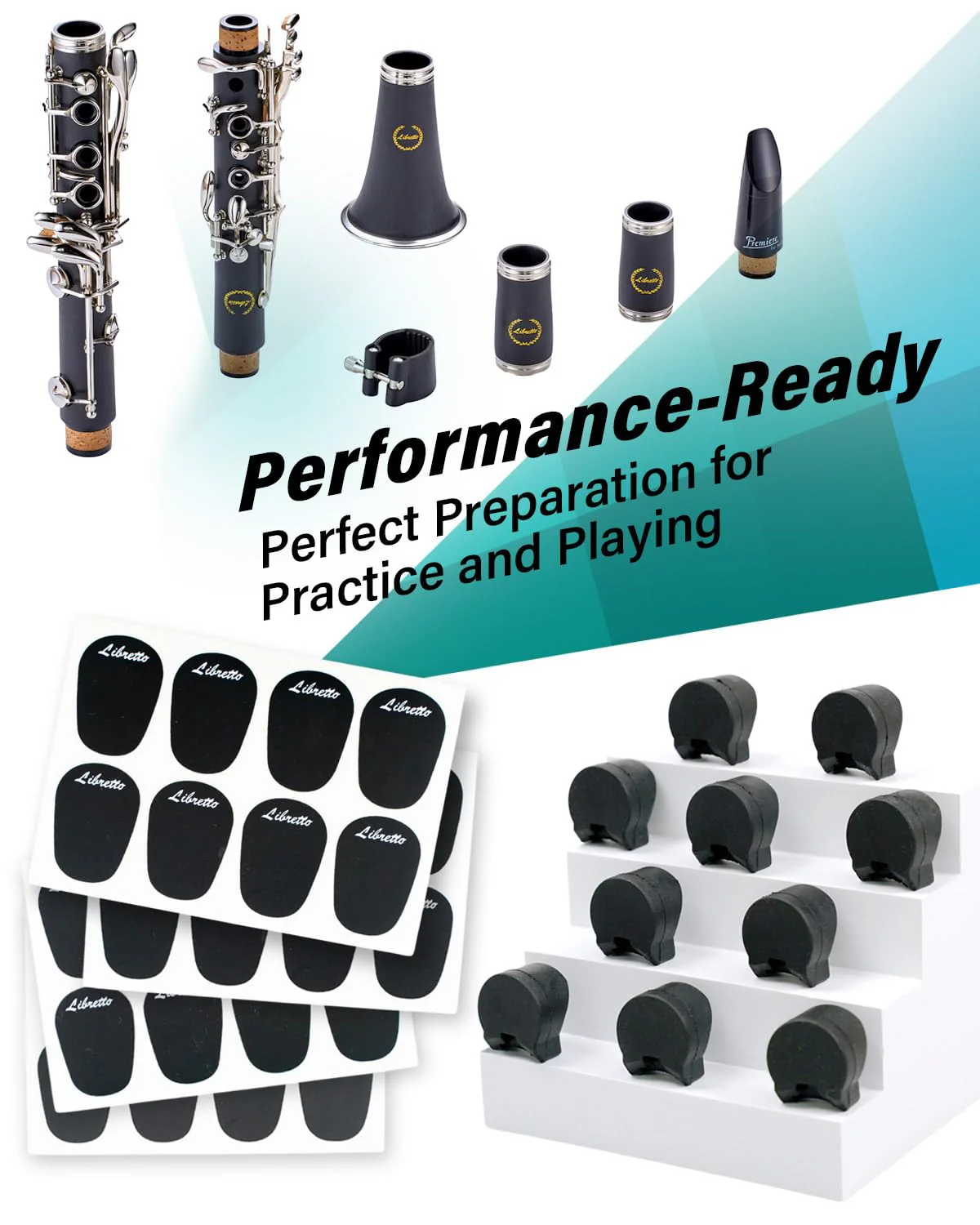 Libretto Mouthpiece Pad & Thumb Rest Cushion for Clarinet, Oboe. Giftable Woodwinds Accessory Kit: 32pcs Mouthpiece Patch, 10pcs Thumb protectors. Expertly Prepared for Your Clarinet Experience! Mouthpiece pad+Thumb Rest Cushion - Image 7