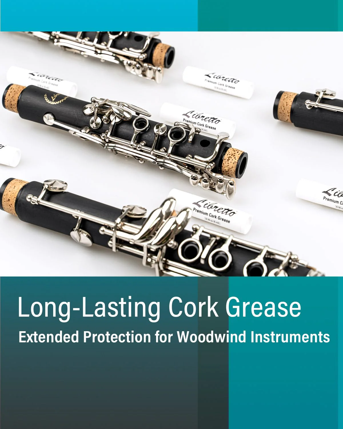 Libretto Premium Cork Grease, Set of 3, Odorless, Smooth, for Woodwind Musical Instruments, clarinets, saxophones, bass clarinets, flutes, oboes, bassoons, 0.16 oz - Image 3