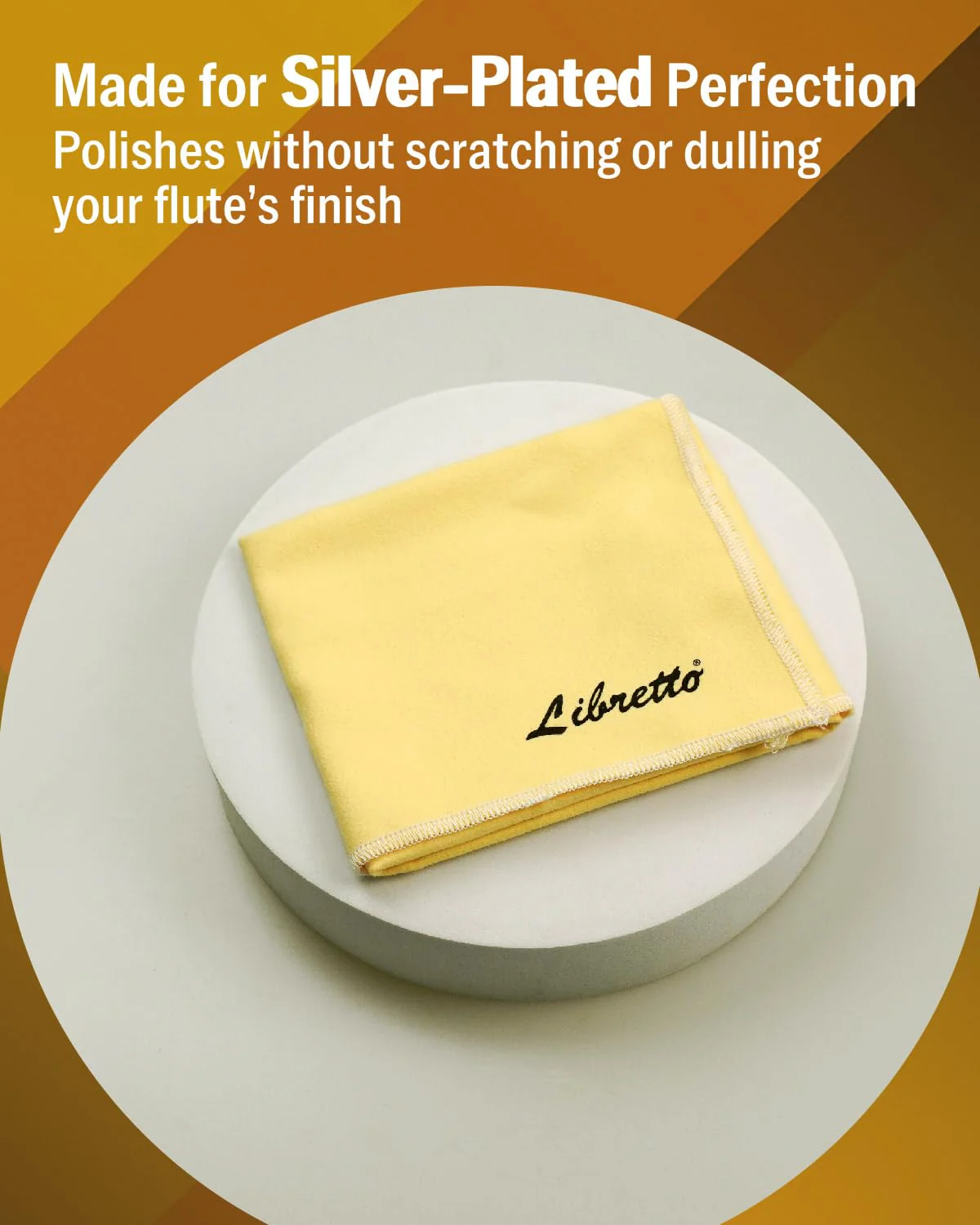 Libretto Silver Polishing Cloth for Flute, 30×30 cm, Ultra-Soft Microfiber, Anti-Tarnish Cleaning Cloth for Silver-Plated Instruments - Image 2