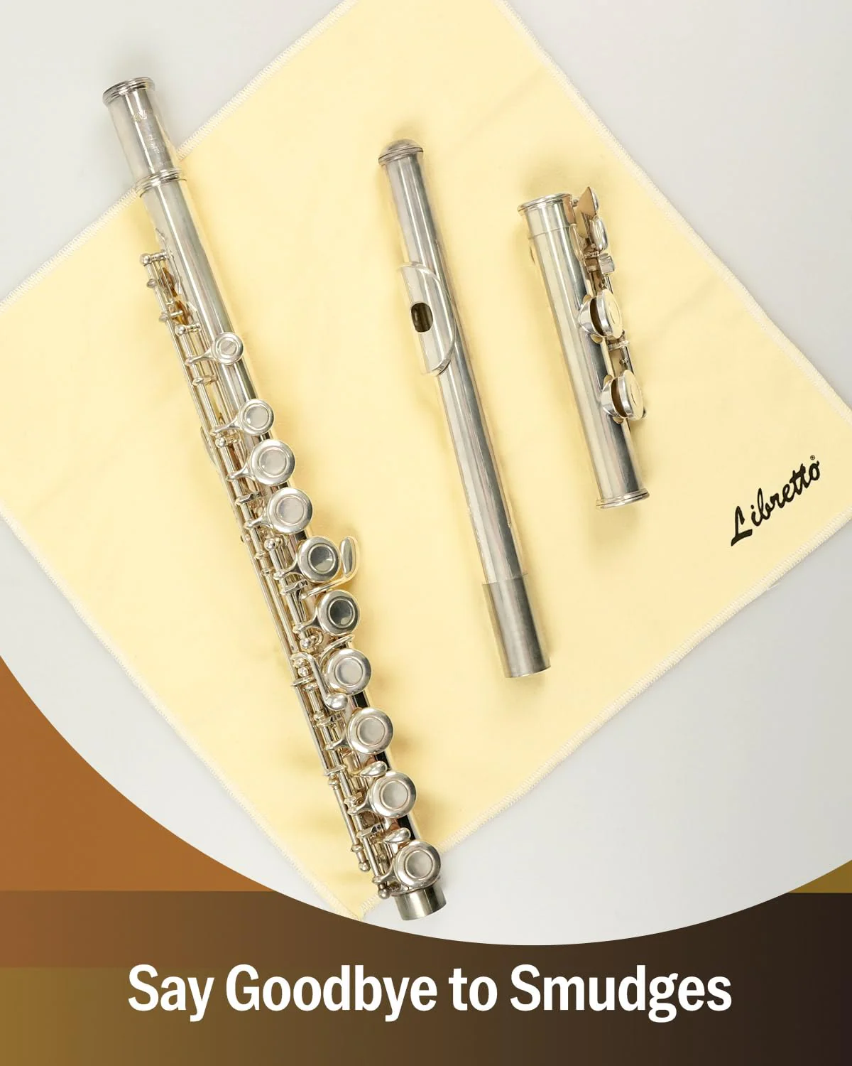 Libretto Silver Polishing Cloth for Flute, 30×30 cm, Ultra-Soft Microfiber, Anti-Tarnish Cleaning Cloth for Silver-Plated Instruments - Image 6