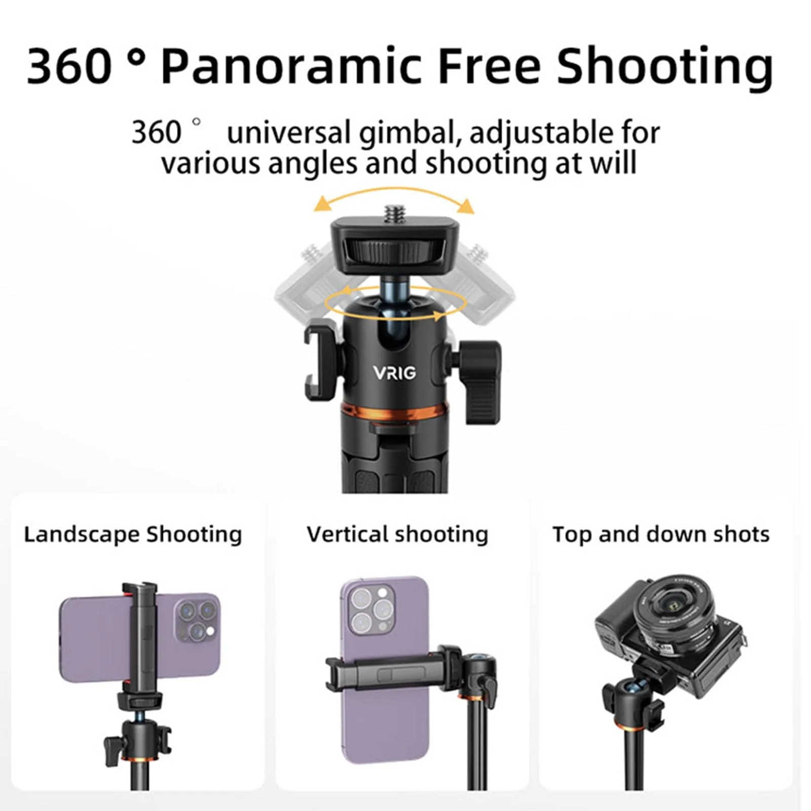 LICHIFIT Extendable Tripod Selfie Stick for DJI Osmo Pocket 3 Pocket Camera Length Adjustable Extension Rod with Rotatable Gimbal for Insta360 ONE X3 /X2 Action Camera Bracket Mount Holder - Image 2