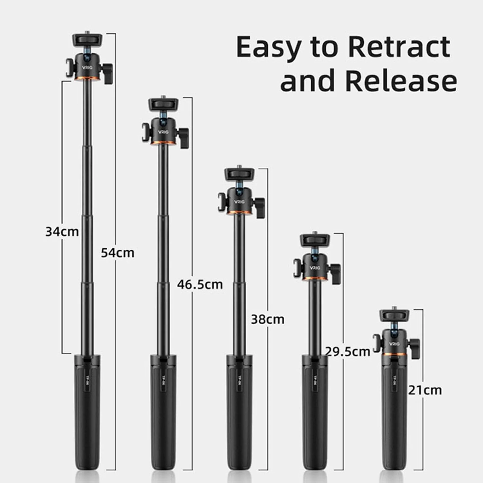 LICHIFIT Extendable Tripod Selfie Stick for DJI Osmo Pocket 3 Pocket Camera Length Adjustable Extension Rod with Rotatable Gimbal for Insta360 ONE X3 /X2 Action Camera Bracket Mount Holder - Image 3