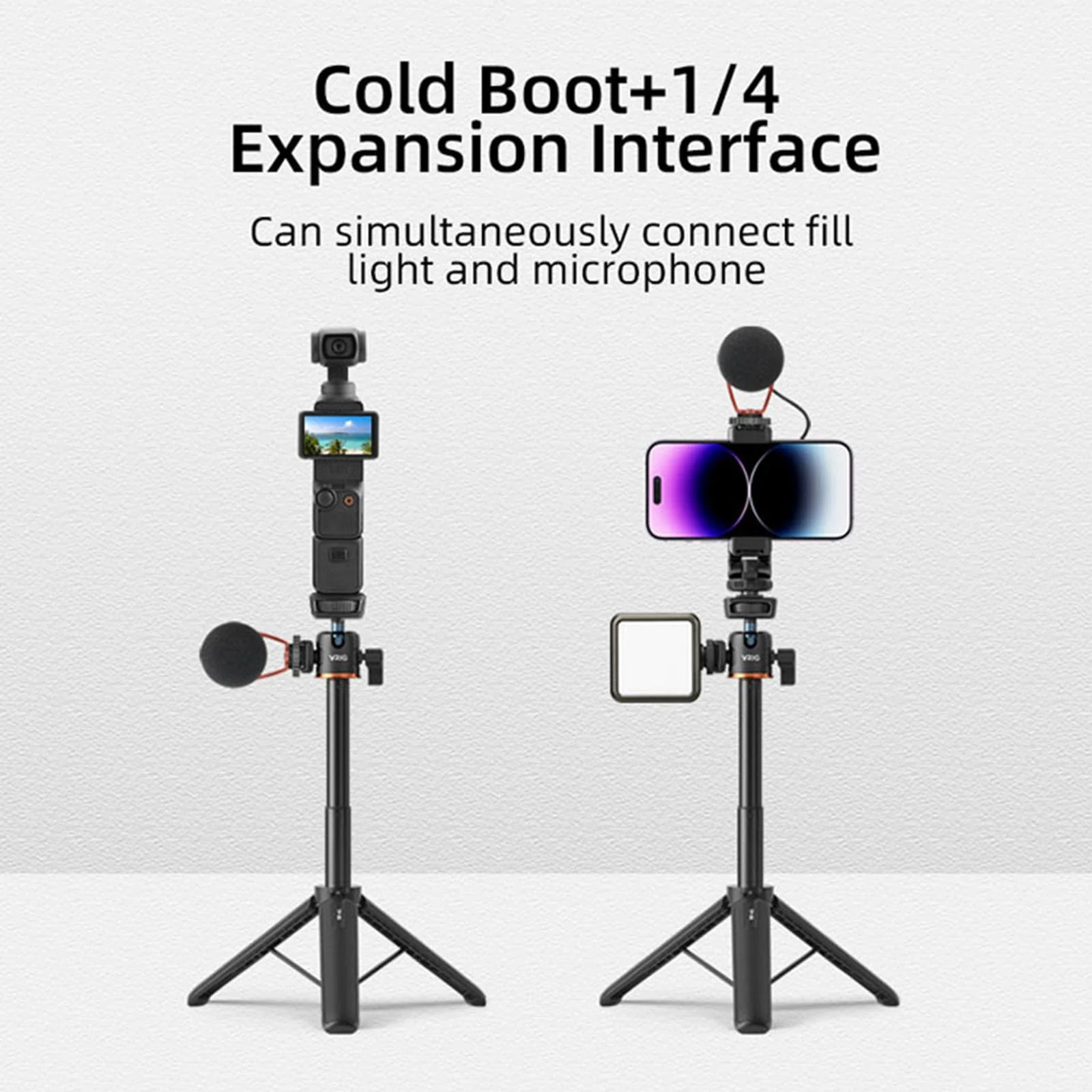 LICHIFIT Extendable Tripod Selfie Stick for DJI Osmo Pocket 3 Pocket Camera Length Adjustable Extension Rod with Rotatable Gimbal for Insta360 ONE X3 /X2 Action Camera Bracket Mount Holder - Image 6