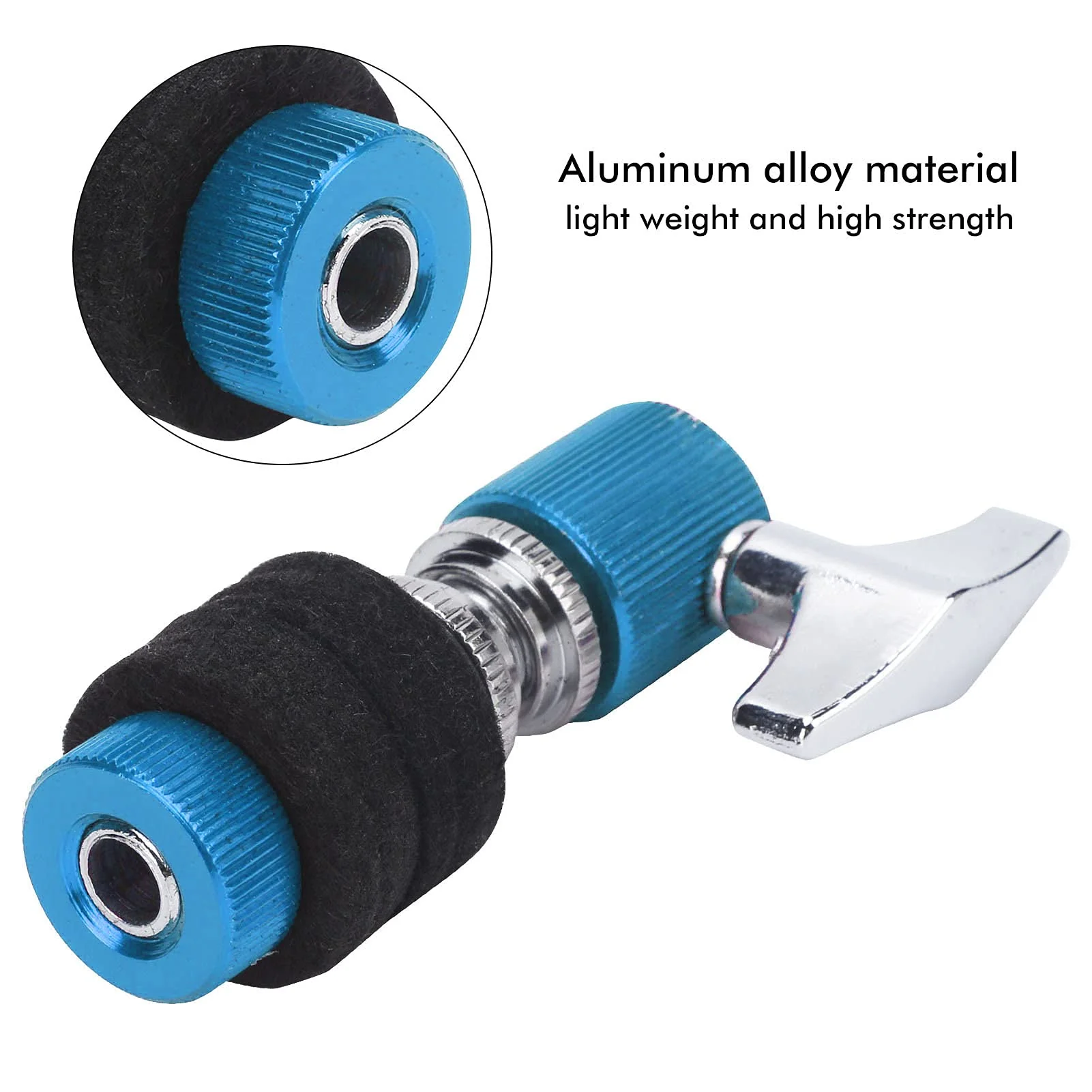 LiebeWH Hi‑Hat Clutch, Aluminum Alloy Jazz Drum Cymbal Rack Holder Instrument Playing Accessories with Self Locking Knob(blue) blue - Image 4