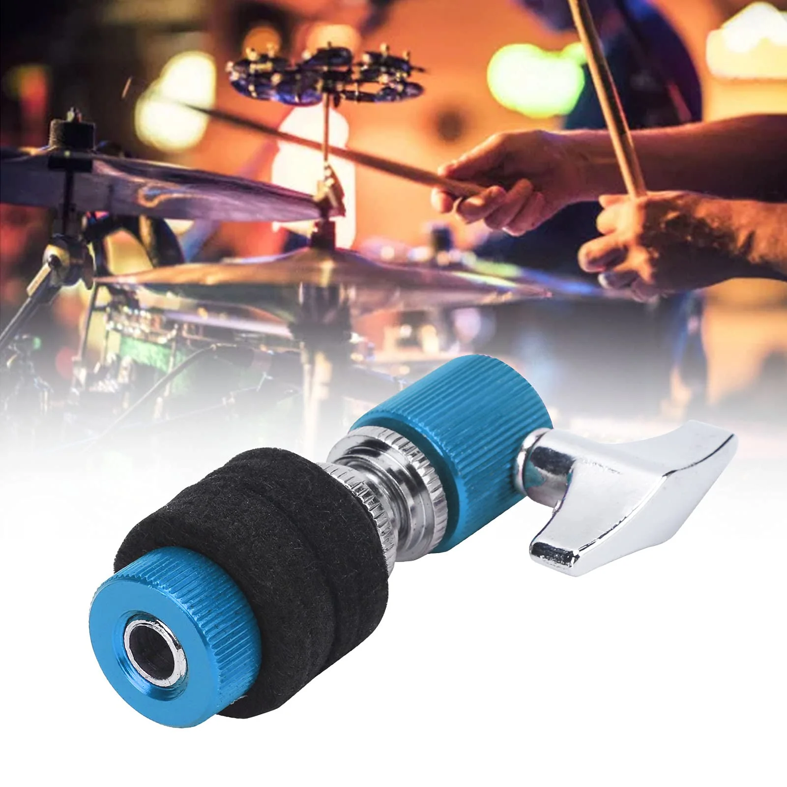 LiebeWH Hi‑Hat Clutch, Aluminum Alloy Jazz Drum Cymbal Rack Holder Instrument Playing Accessories with Self Locking Knob(blue) blue - Image 6