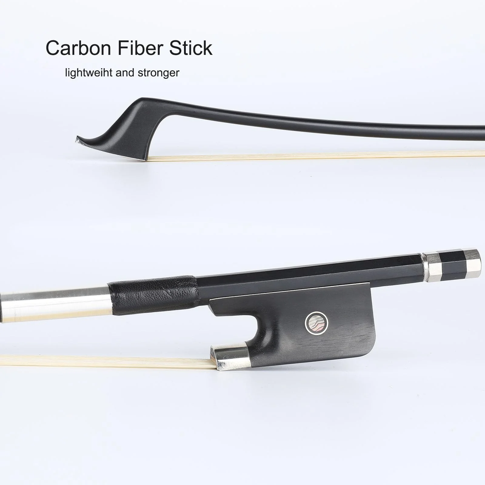 LIEKE Carbon Fiber Upright Bass Bow 4/4 Size French Model Double Bass Bow - Image 5