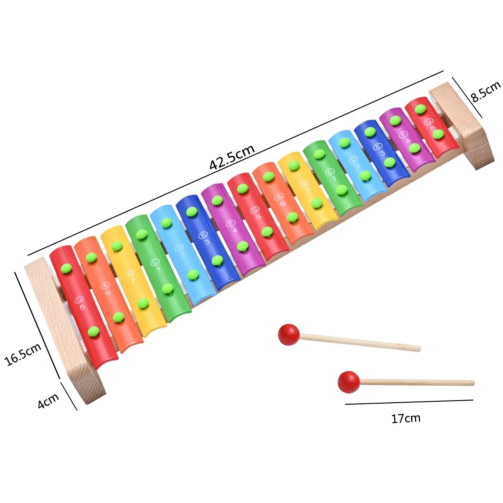 LIEKE Xylophone 15 Tones Glockenspiel Musical Instrument Gift - Image 2