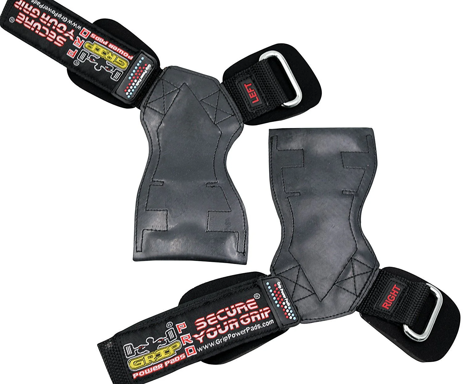 Lifting Grips PRO Weight Gloves Heavy Duty Barbell Gymnastics Straps Alternative to Power Hooks Deadlifts Adjustable Neoprene Padded Wrist Wrap Black Rubber Medium 6.50"-7.50" Standard Wrist Size - Image 5