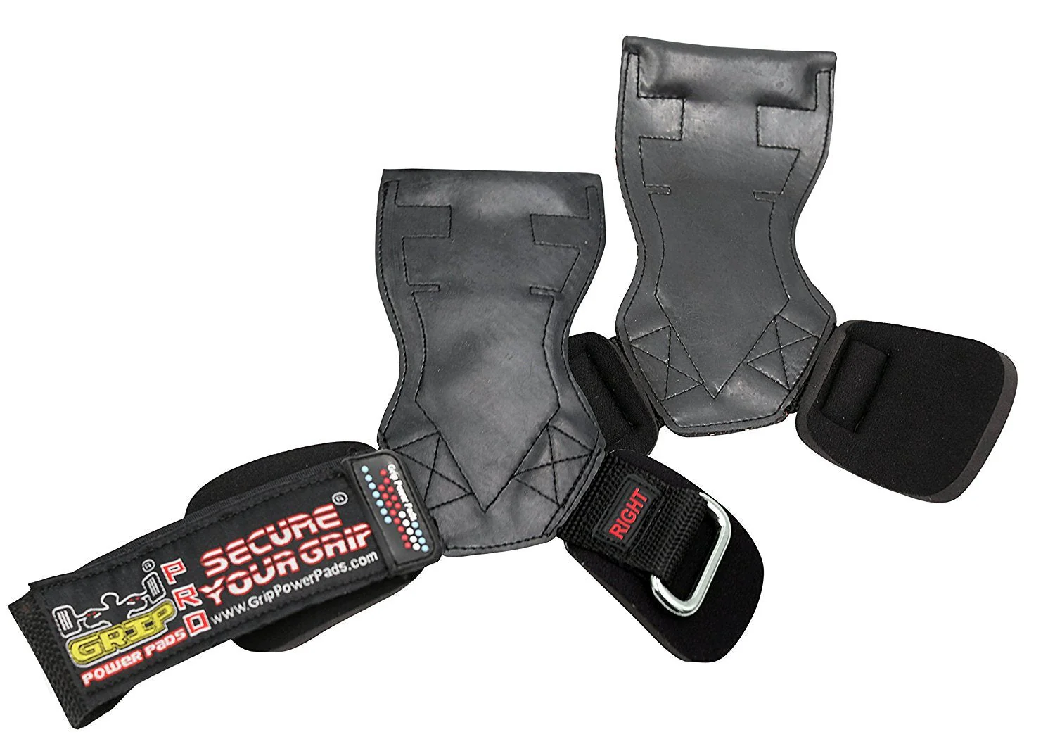 Lifting Grips PRO Weight Gloves Heavy Duty Barbell Gymnastics Straps Alternative to Power Hooks Deadlifts Adjustable Neoprene Padded Wrist Wrap Black Rubber Medium 6.50"-7.50" Standard Wrist Size - Image 6