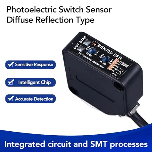 Light Barrier Diffuse Reflection 70 cm 20 ms High Precision Detection 24-240 V AC/DC for Industrial Automation - Image 3