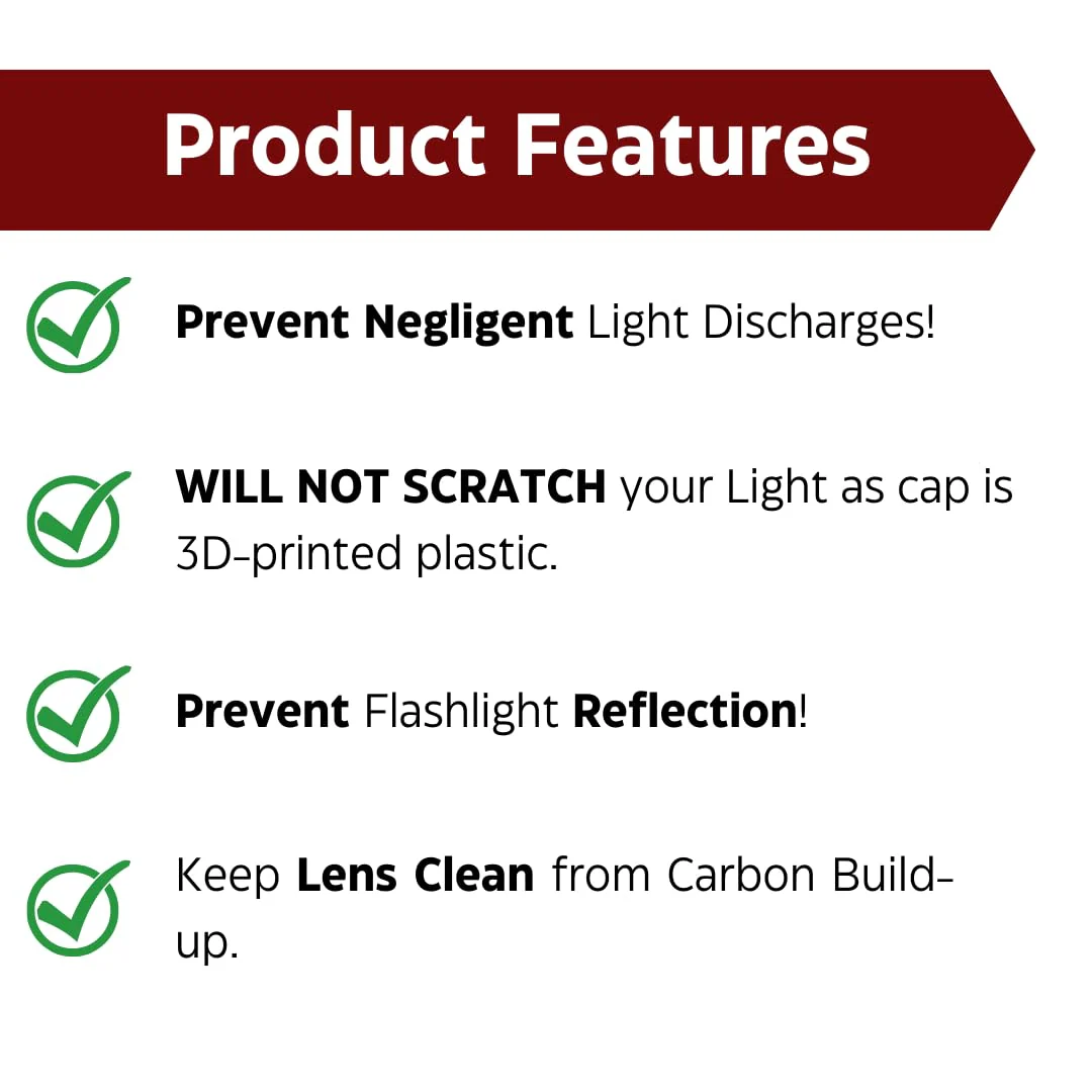 Light Cover for Weapon Mounted Flashlights | Rifle Lens Cap Compatible for Surefire/Streamlight/Olight/Cloud Defense (Medium) Medium - Image 8