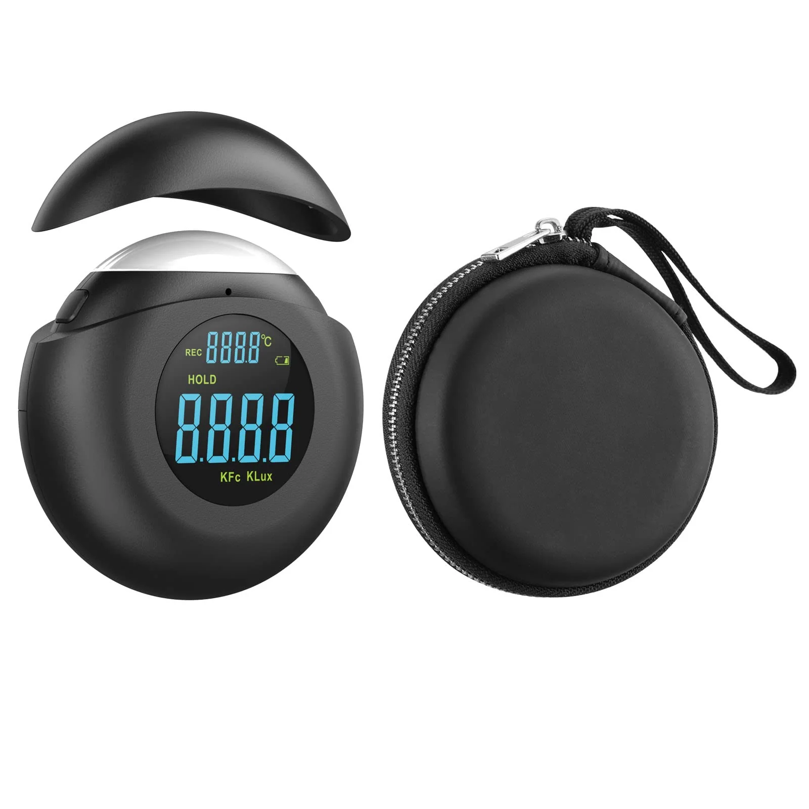 Light Meter Digital Illuminance Meter Handheld Ambient Measurer with 360° Detector, Measurer with Range up to 200,000 lux with LCD Display, Light Meter for Factories, Warehouses, Offices balck - Image 6
