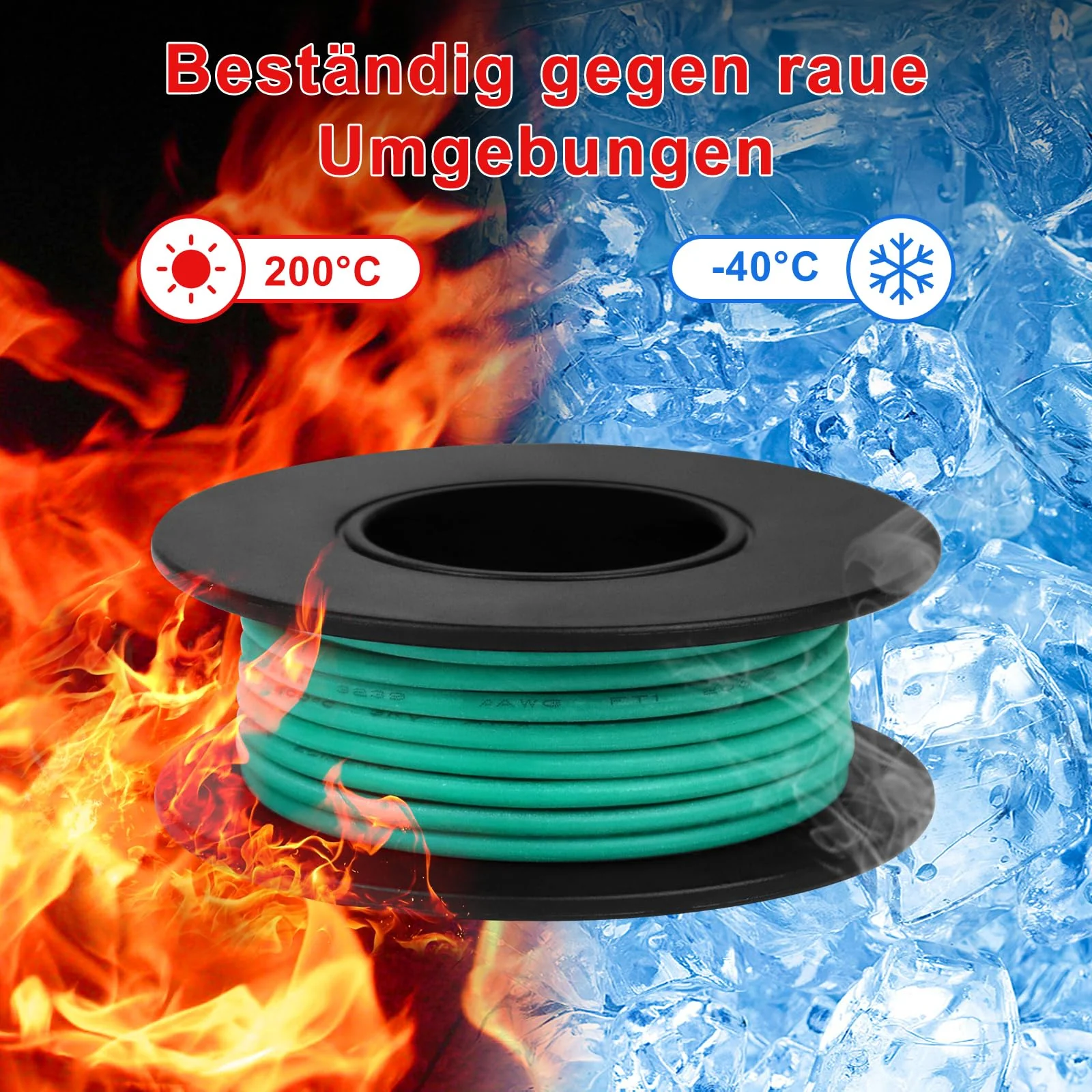 LightingWill 20 AWG 0.5 mm² Silicone Electric Cable Set in 8 Colours, 5 Metres per Roll Stranded Wire Cable, Flexible Tinned Copper Cable for DIY, Car, Home Installations and Power Cabling 5 Meter 20 AWG (0.5 mm²) - Image 6