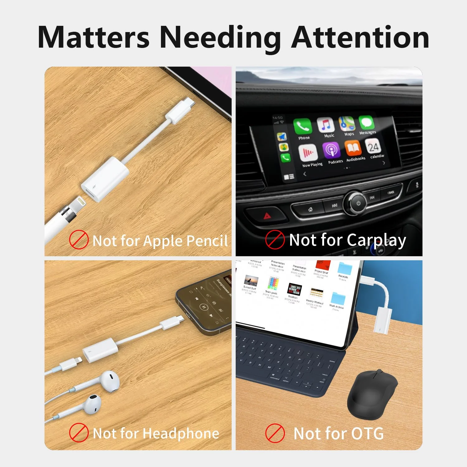 Lightning to USB C Adapter, USB C Male to Lightning Female 60W PD Fast Charging Adapter for iPhone 16/16 Pro/15/15Pro/15+, iPad Pro/iPad Air 5/4, MacBook/Samsung and More Type C Devices -Only Charge White - Image 6