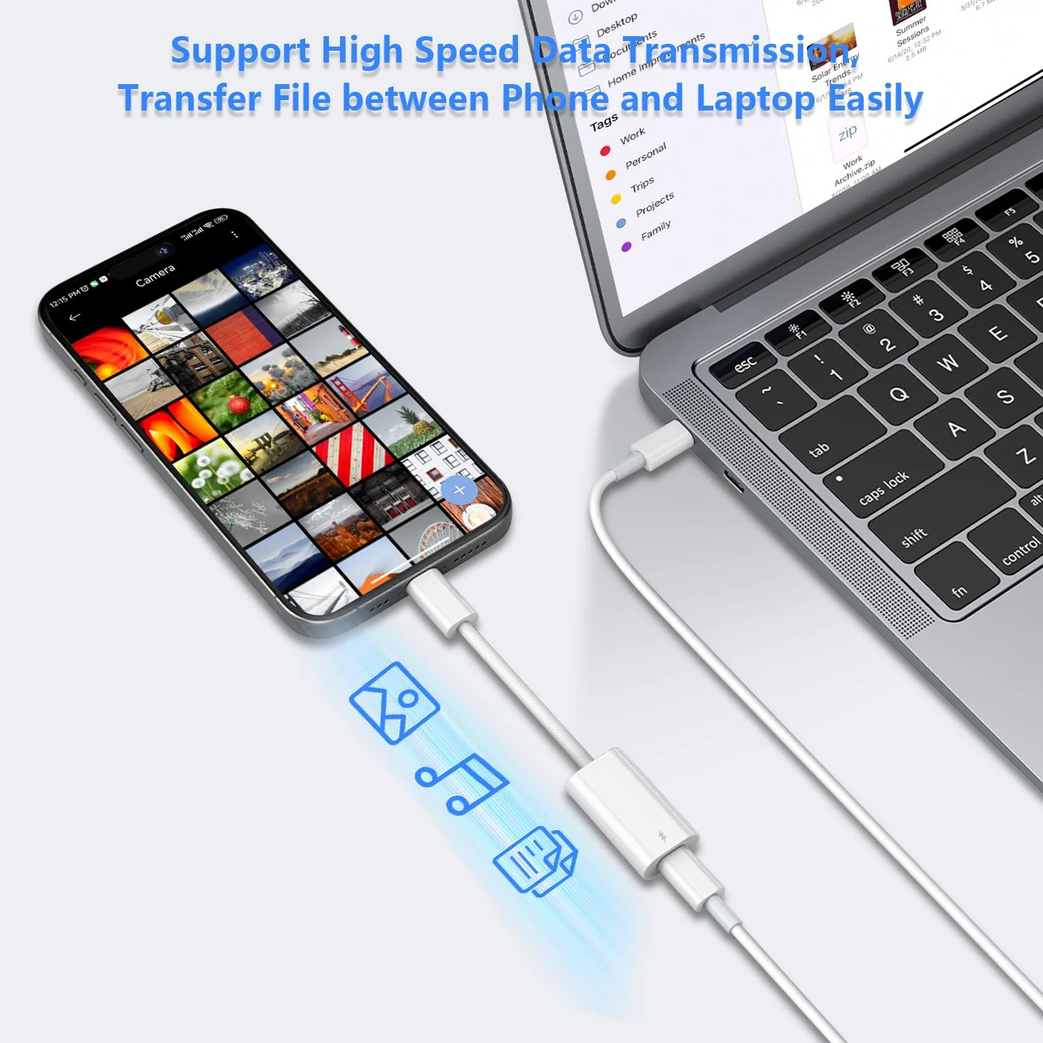 Lightning to USB C Adapter, USB C Male to Lightning Female 60W PD Fast Charging Adapter for iPhone 16/16 Pro/15/15Pro/15+, iPad Pro/iPad Air 5/4, MacBook/Samsung and More Type C Devices -Only Charge White - Image 7