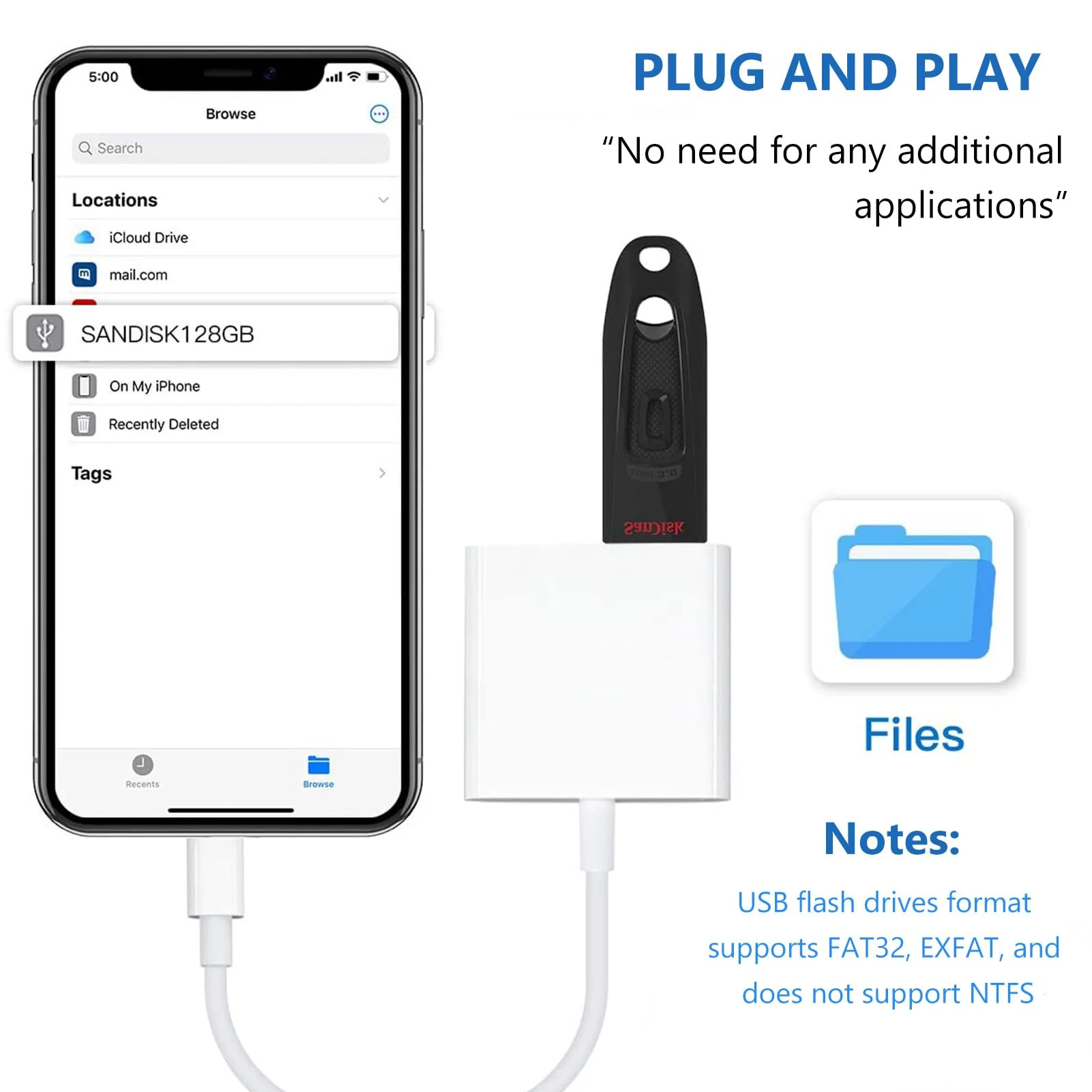 Lightning to USB Camera Adapter for iPhone with Charging Port USB 3.0 Female OTG Cable for iPad to Connect Card Reader USB Flash Drive U Disk Keyboard Mouse Hubs Midi - Image 7