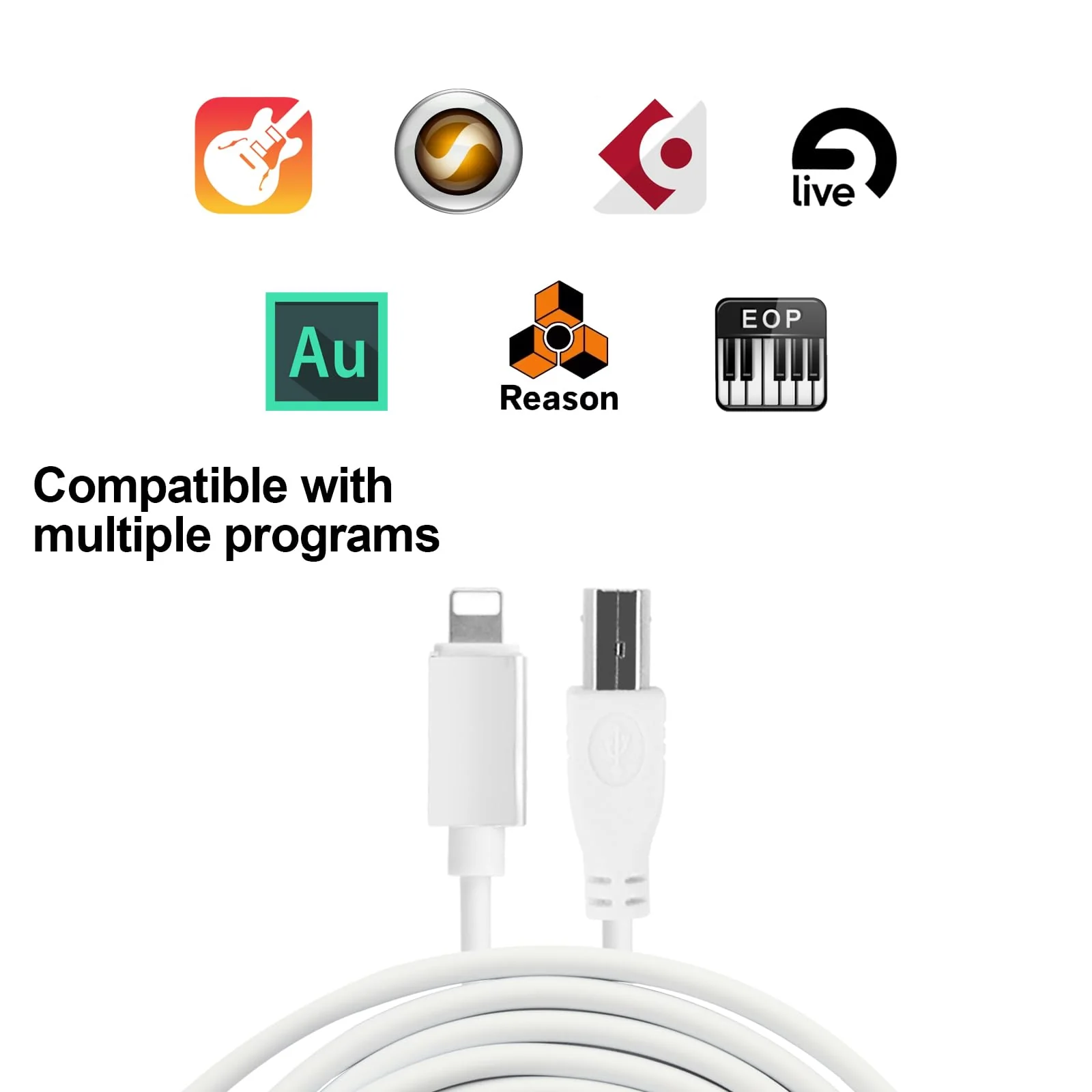 Lightnning to USB 2.0 OTG Cable Type B Midi Cable 5Ft Lighting to Midi Cable Compatible with iOS Devices to Midi Controller, Electronic Music Instrument, Piano, Midi Keyboard and More - Image 6