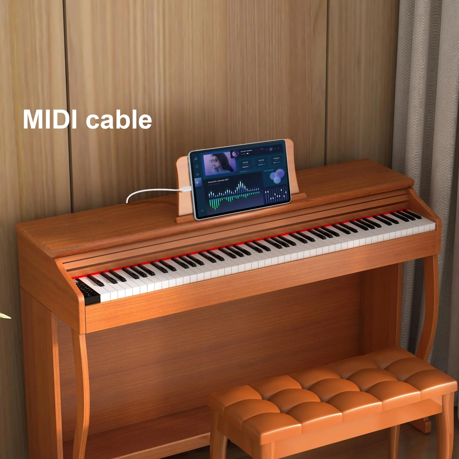 Lightnning to USB 2.0 OTG Cable Type B Midi Cable 5Ft Lighting to Midi Cable Compatible with iOS Devices to Midi Controller, Electronic Music Instrument, Piano, Midi Keyboard and More - Image 7