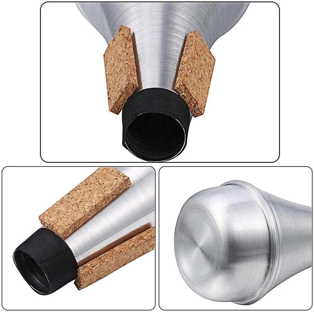 Lightweight Aluminum Practice Trumpet Mute Silencer for Jazz Silver - Image 3
