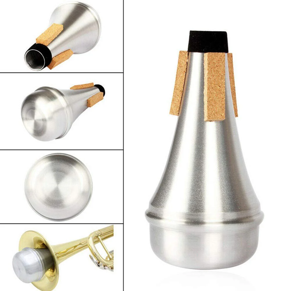 Lightweight Aluminum Practice Trumpet Mute Silencer for Jazz Silver - Image 5