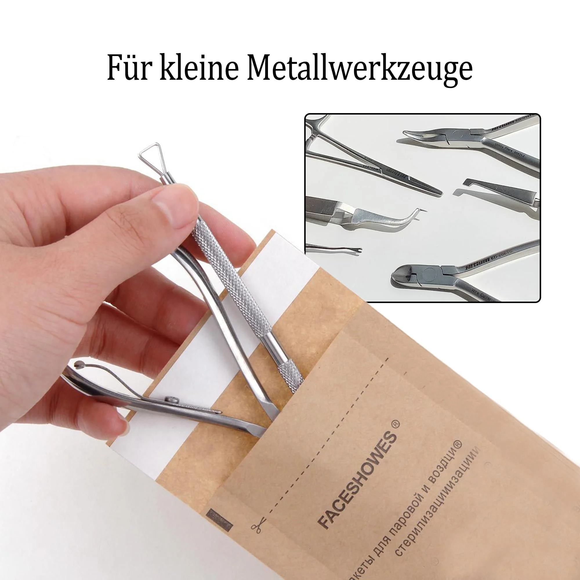 LINBEAUTI 10 x 20 cm Sterilisation Bags, 100 Pieces Self-Adhesive Nail Device Cleaning Bags for Cosmetics and Nail Devices, Steriliser Accessories - Image 3
