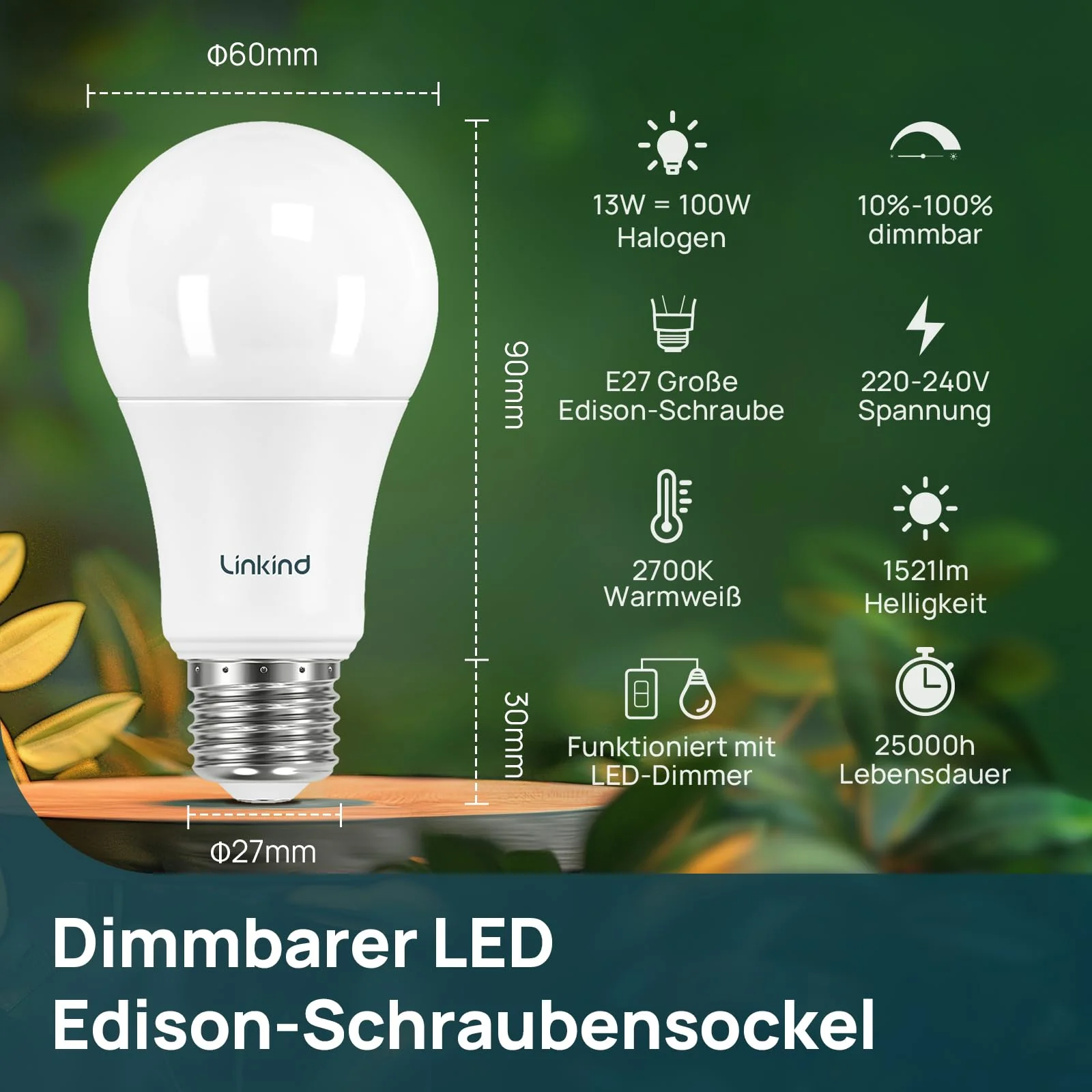 Linkind A60 13.2 W. 100W Warm 100 W - Image 2