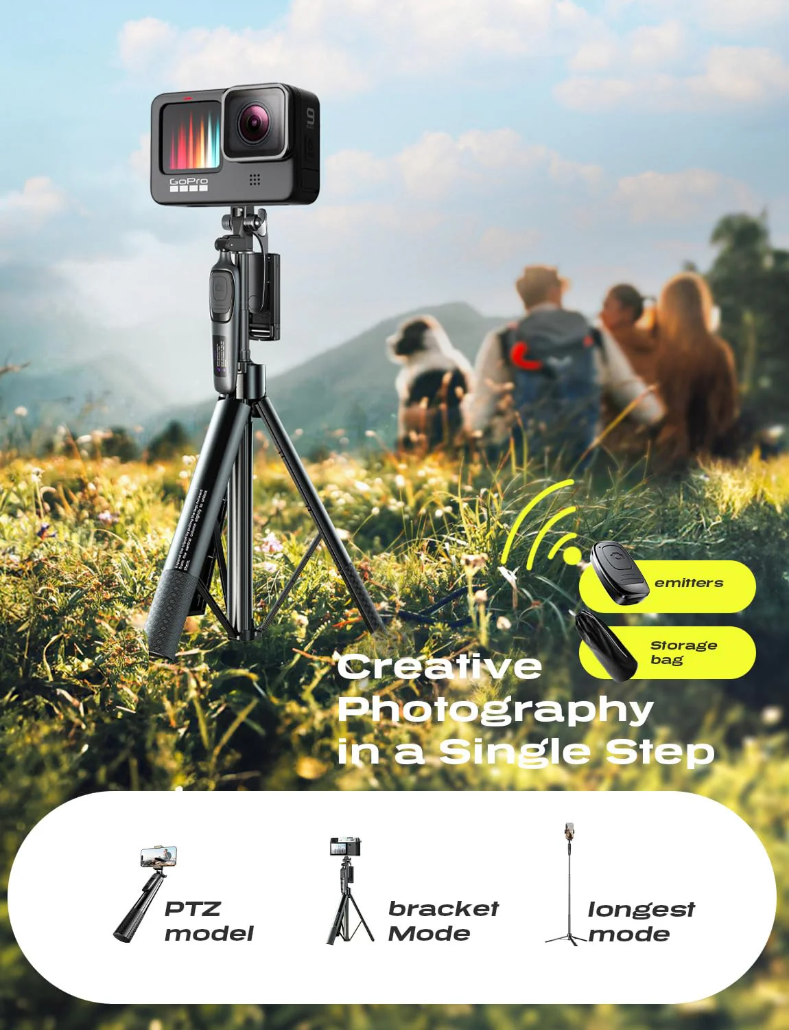 LISEN 67" Phone Selfie Stick Tripod, Lightest Integrated Tripod Stand with Wireless Remote for RedNote/Snapchat/Face Time/Content Creation/Photo, Compatible with iPhone 16 15 Pro Max Samsung Ultra S24 - Image 3