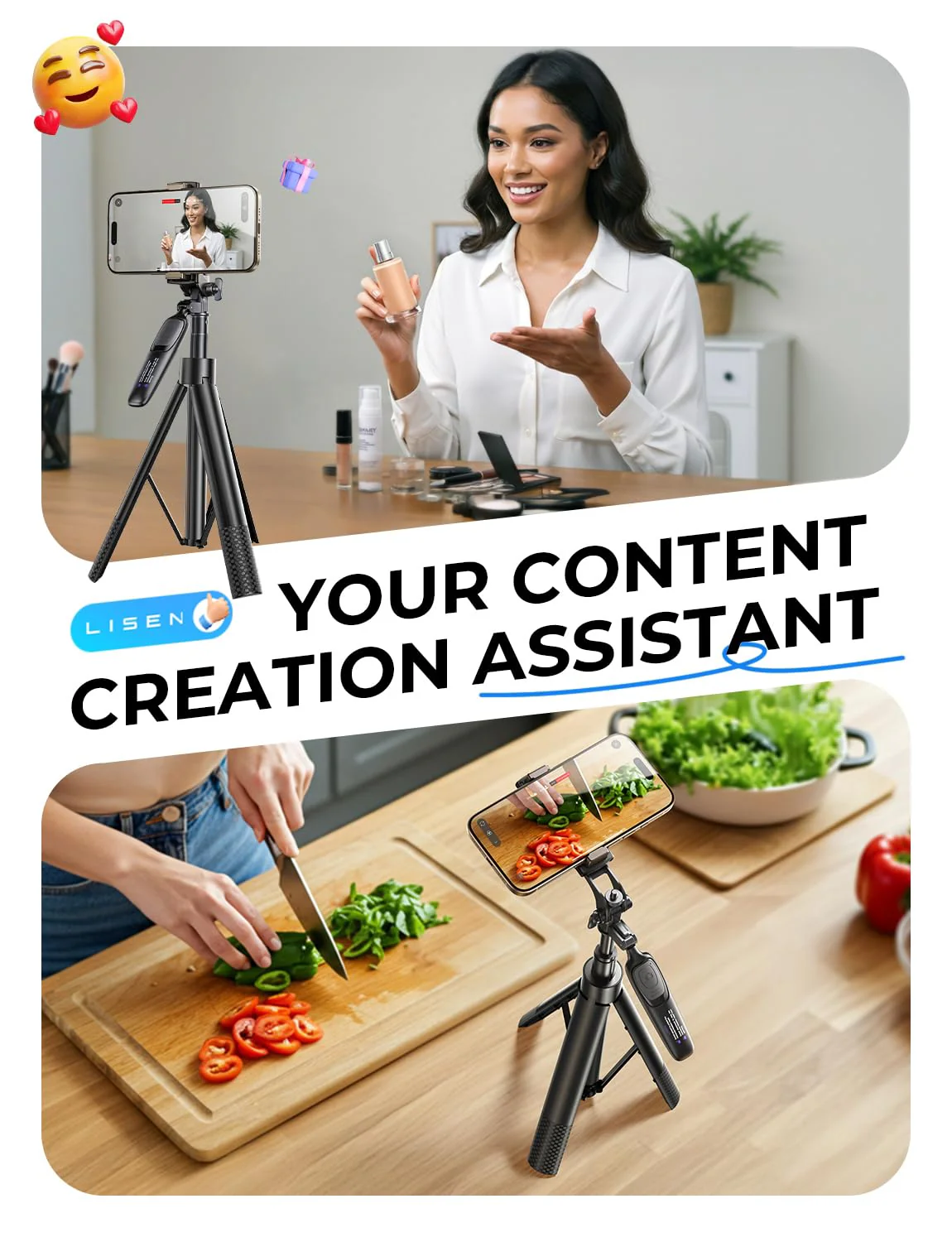 LISEN 67" Phone Selfie Stick Tripod, Lightest Integrated Tripod Stand with Wireless Remote for RedNote/Snapchat/Face Time/Content Creation/Photo, Compatible with iPhone 16 15 Pro Max Samsung Ultra S24 - Image 6