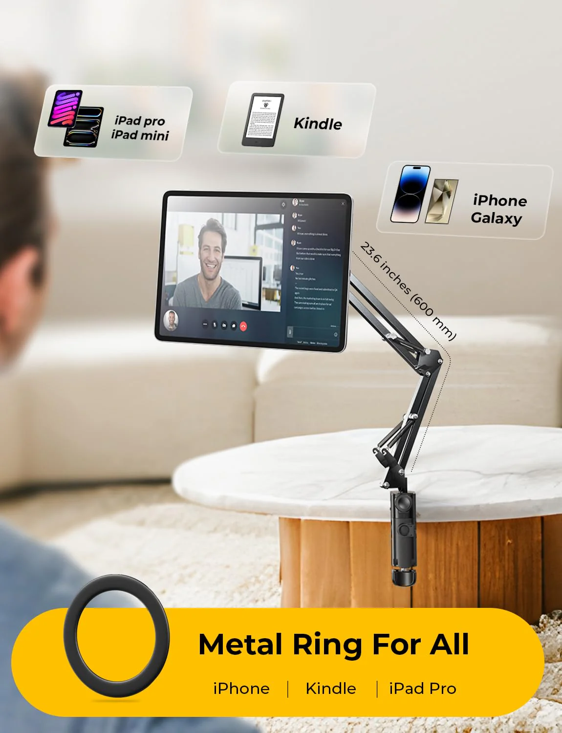 LISEN Gooseneck Phone Holder for Bed Magsafe Phone Stand for iPhone 16 15 Stand Holder for Desk Magnetic Phone Stand Adjustable for Magsafe iPhone Accessories Overhead Phone Mount Bed Accessories - Image 8